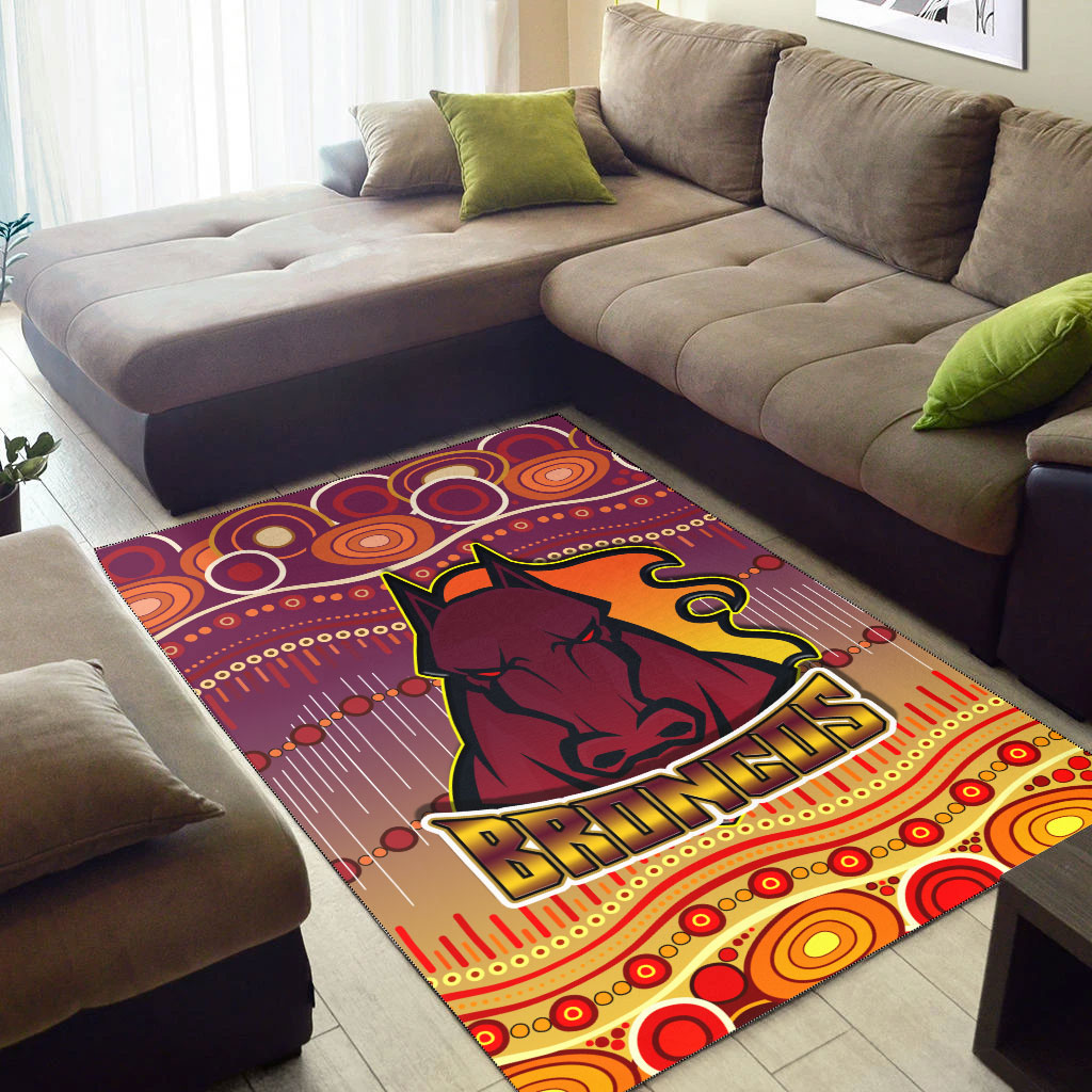 Broncos Rugby Area Rug - Horse Aboriginal Patterns Area Rug - Vibe Hoodie Shop