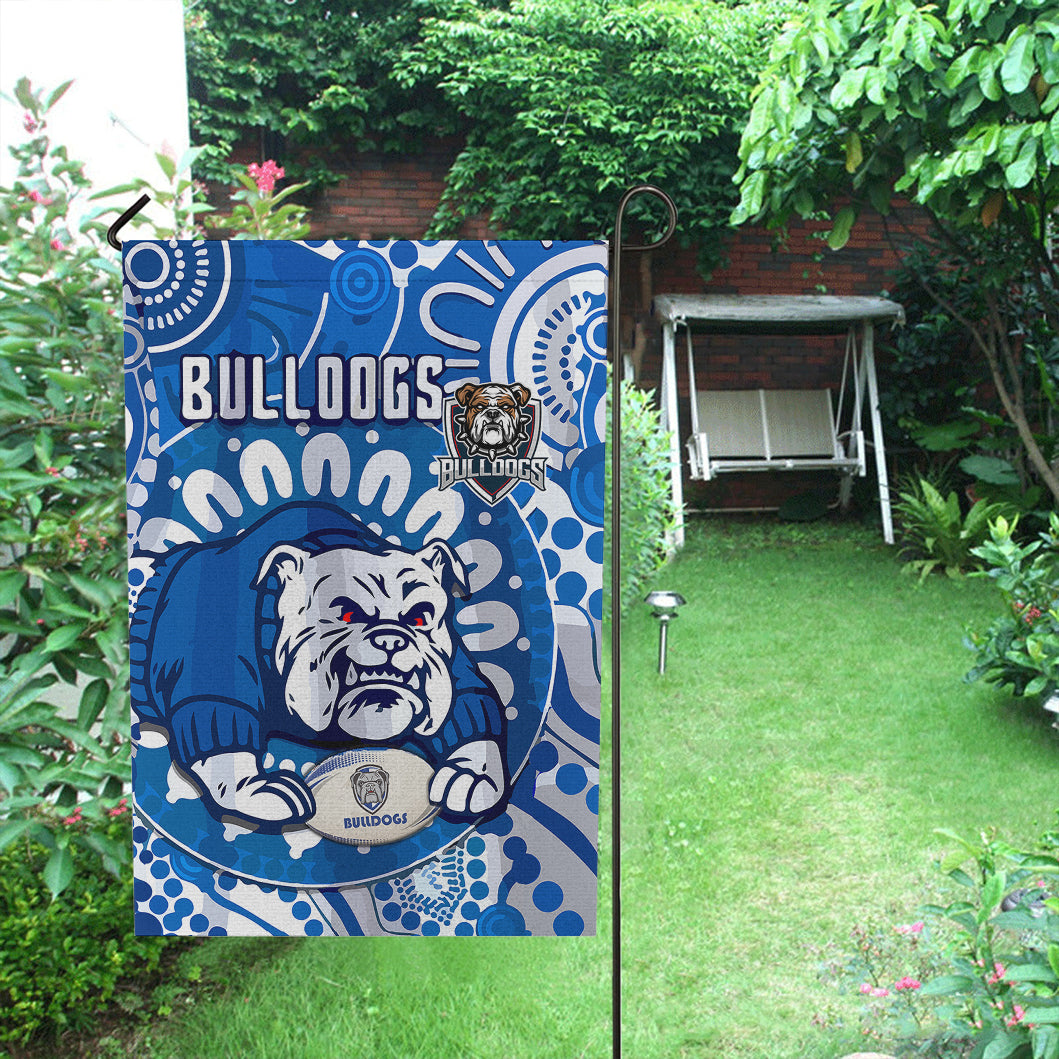 Bulldogs Rugby Flag - Custom Indigenous Bulldogs With Rugby Ball Watercolour Flag - Vibe Hoodie Shop