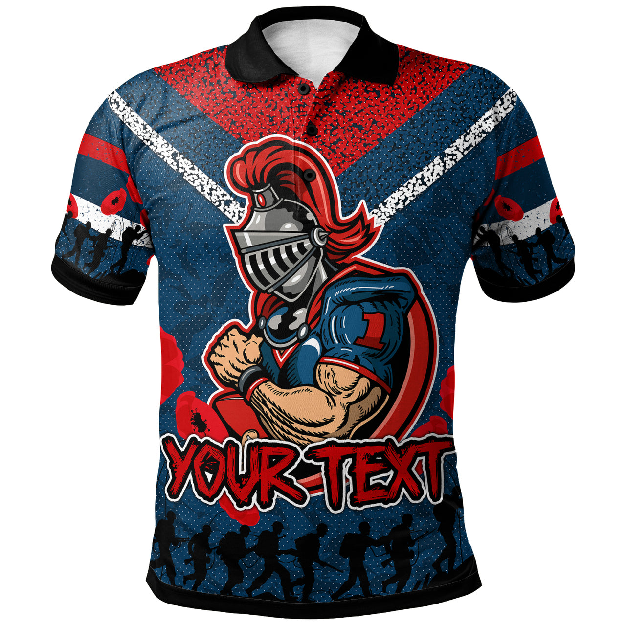 Knights Rugby Polo Shirt - Custom ANZAC Day Knights RLT13 - Vibe Hoodie Shop