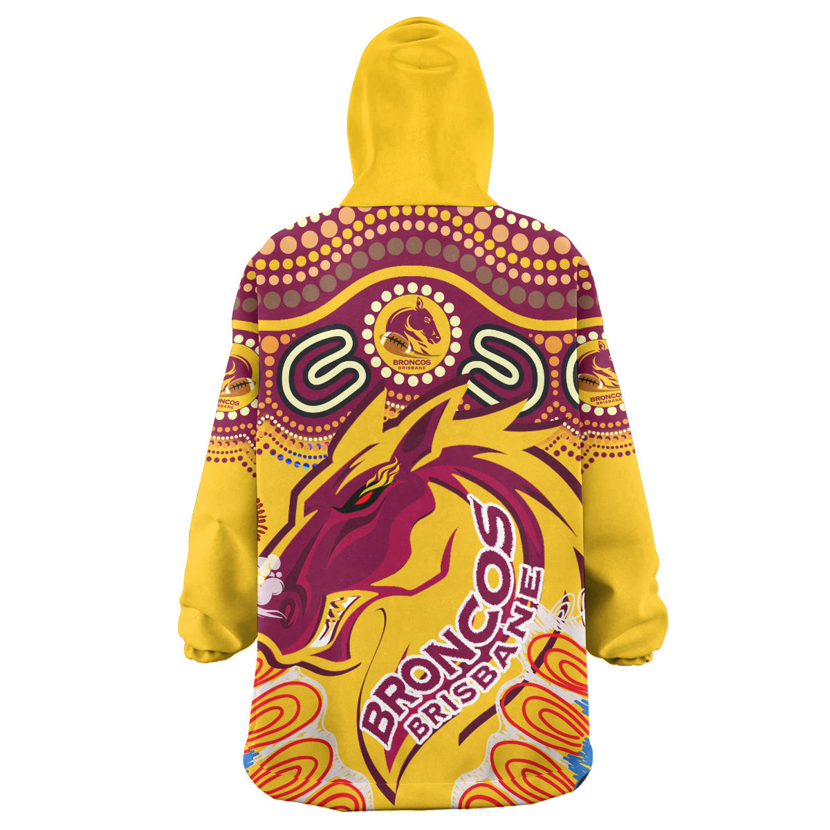 Broncos Rugby Custom Aboriginal Snug Hoodie - Indigenous Super Broncos Wearable Blanket Hoodie RLT14 - Vibe Hoodie Shop