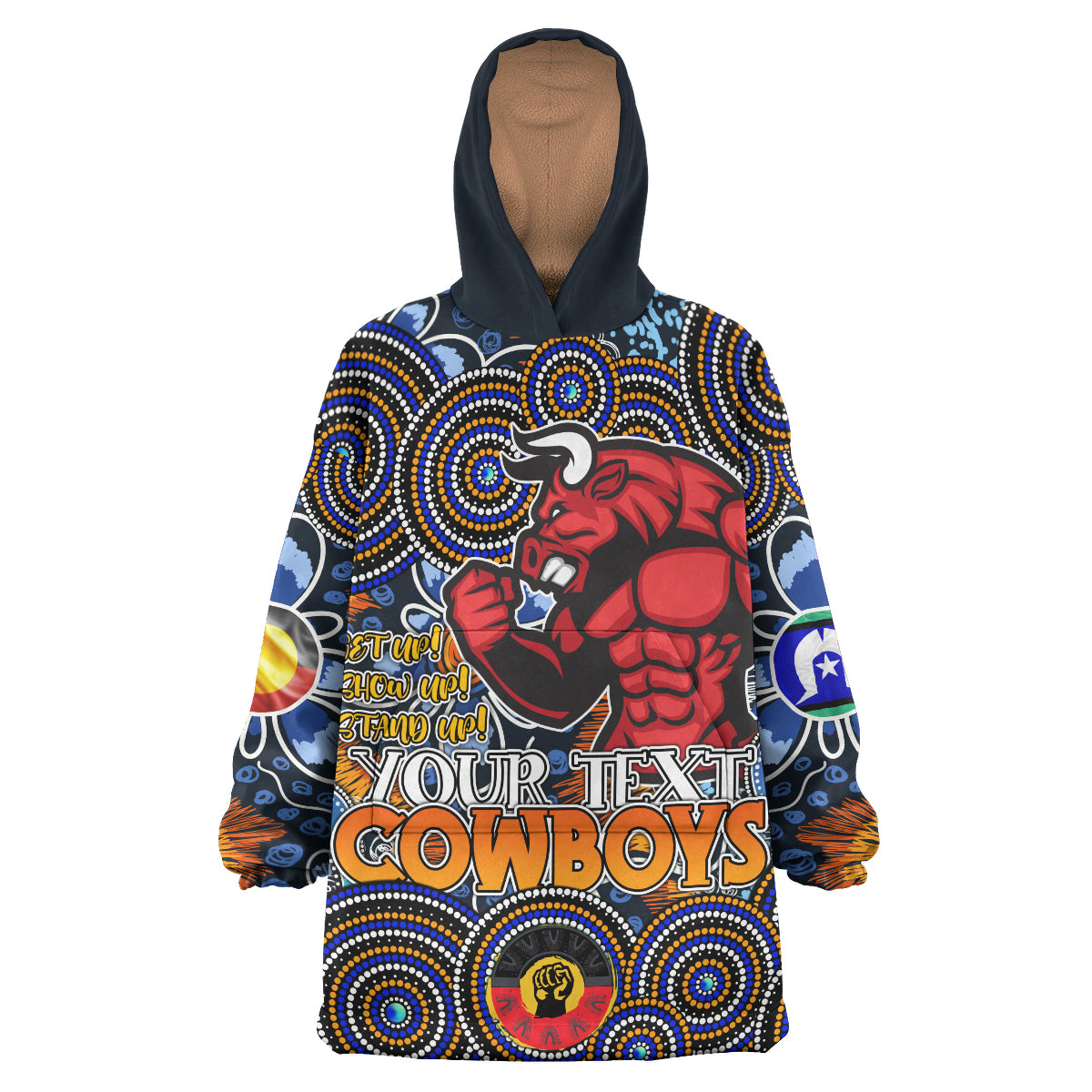 Cowboys Rugby Snug Hoodie - Custom Naidoc Week Aussie Super Cowboys Wearable Blanket Hoodie RLT14 - Vibe Hoodie Shop