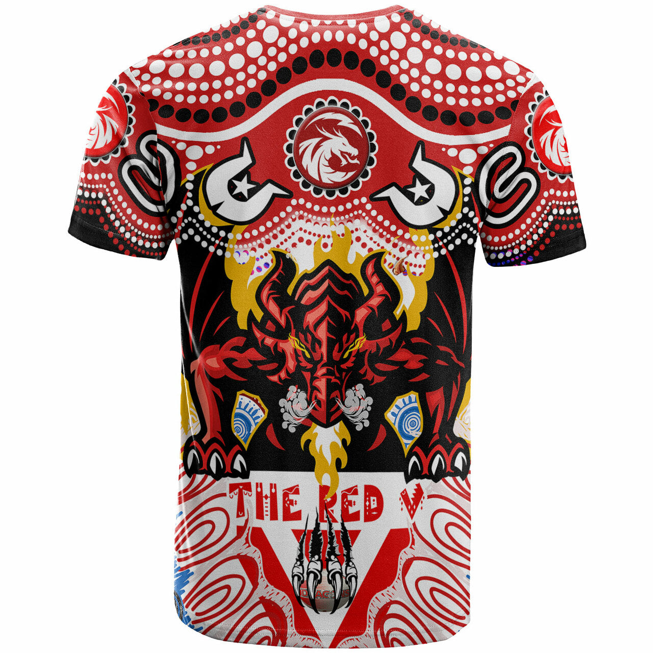 St. George Rugby Indigenous T shirt - The RED V With Aboriginal And Torres Strait Islanders Culture RLT12 - Vibe Hoodie Shop