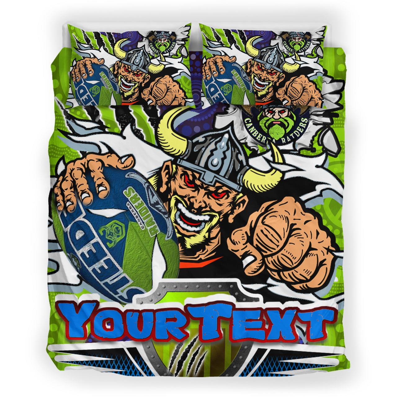 Raiders Rugby Custom Aboriginal Bedding Set - The Indigenous Vikings Power Scratch Style RLT13 - Vibe Hoodie Shop