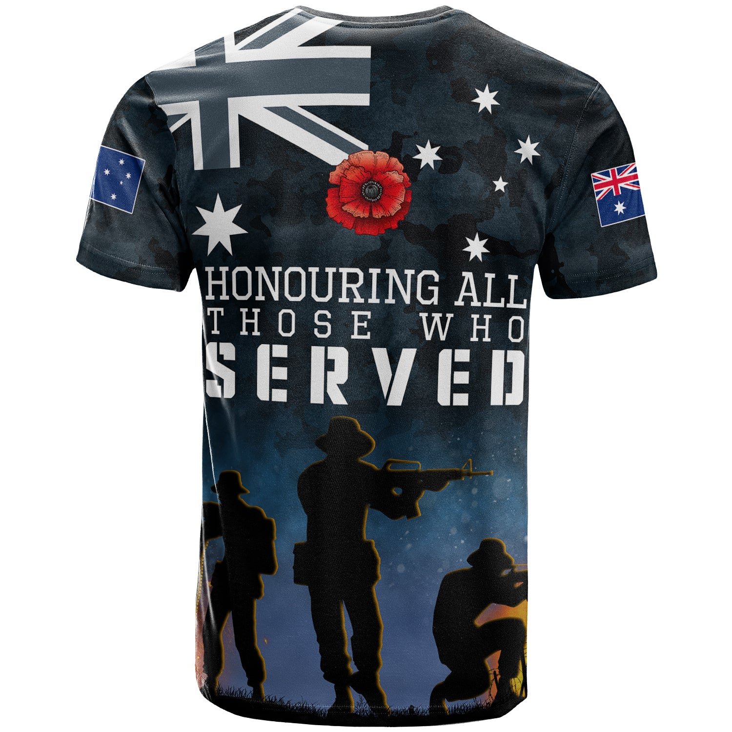 Australia Anzac T-shirt - Honouring All Those Who Served T-shirt - Vibe Hoodie Shop