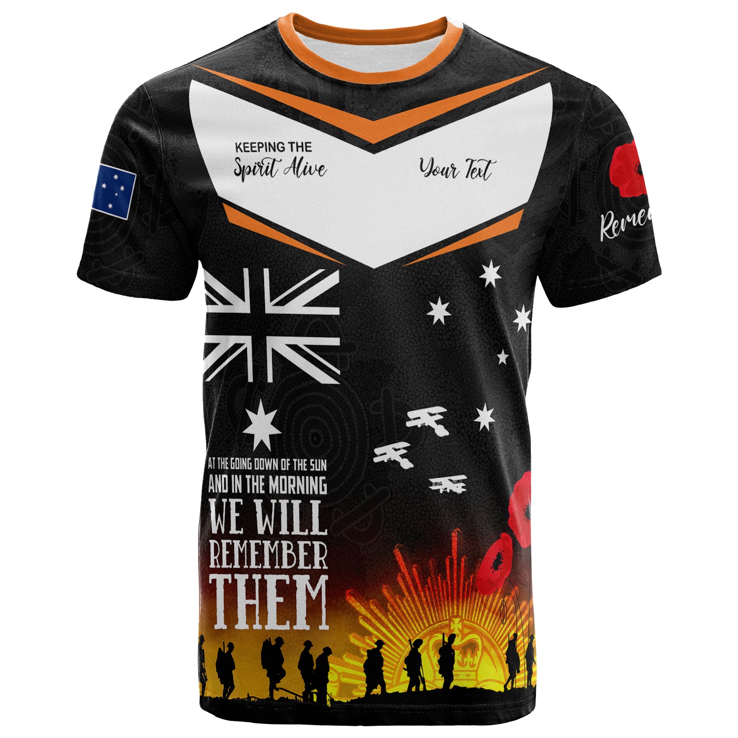 Australia South West Sydney Anzac Custom T-shirt - Keeping the Spirit Alive T-shirt - Vibe Hoodie Shop