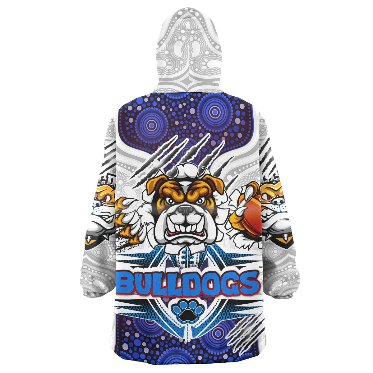 Bulldogs Rugby Snug Hoodie - Indigenous Super Bulldogs Scratch Aboriginal Style Wearable Blanket Hoodie RLT14 - Vibe Hoodie Shop