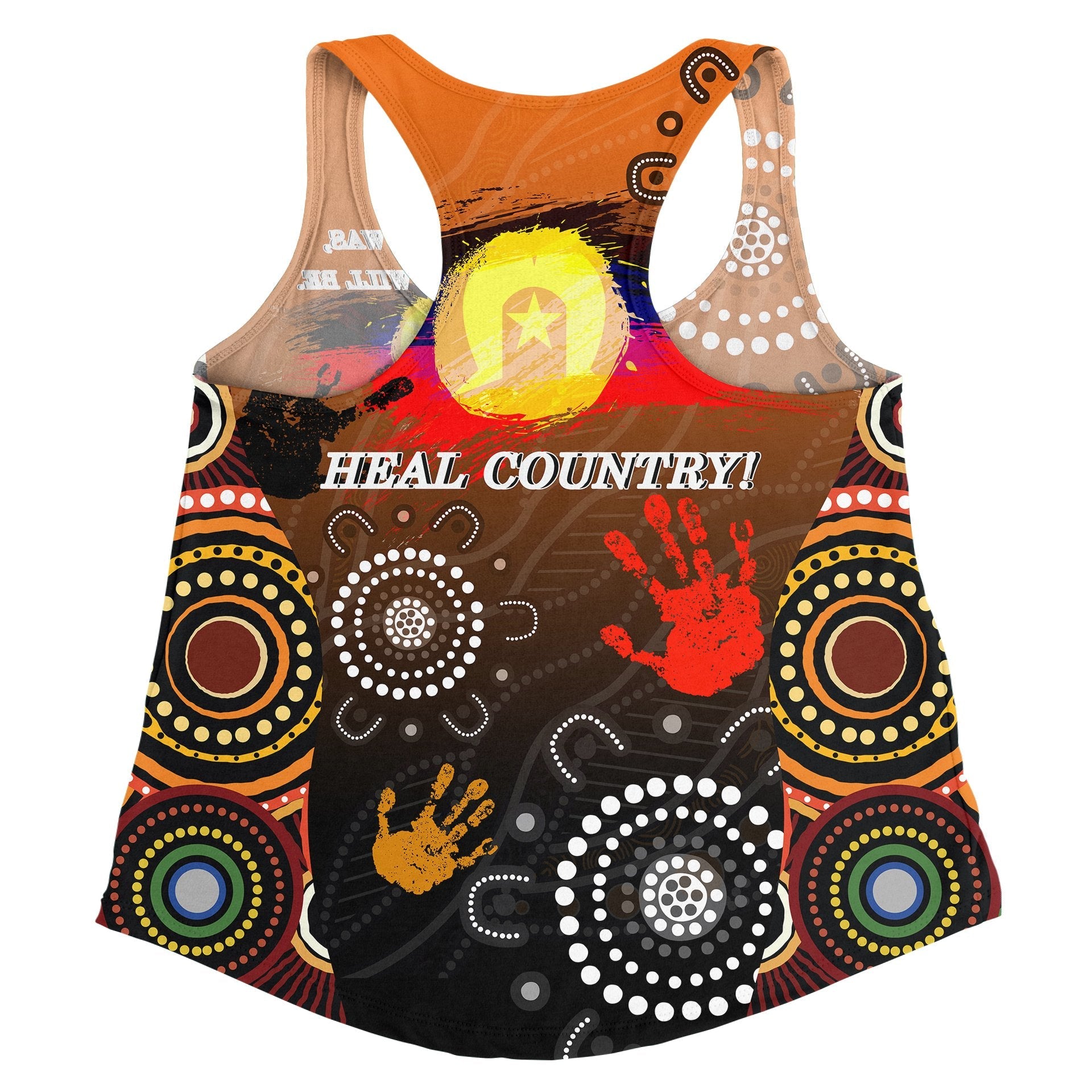 NAIDOC Women's Racerback Tank - Heal Country 2021 - Vibe Hoodie Shop