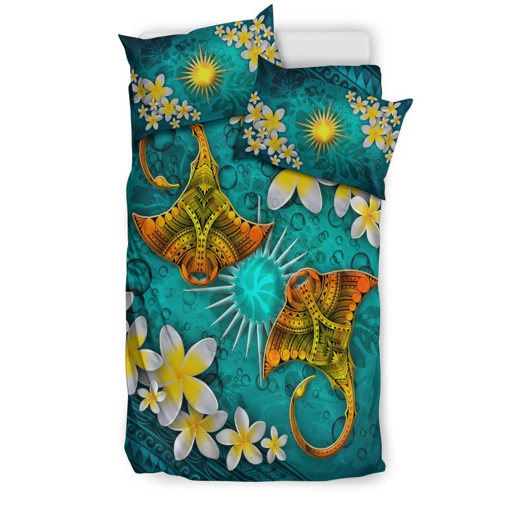 Marshall Islands Micronesia Bedding Set - Manta Ray Ocean - Vibe Hoodie Shop