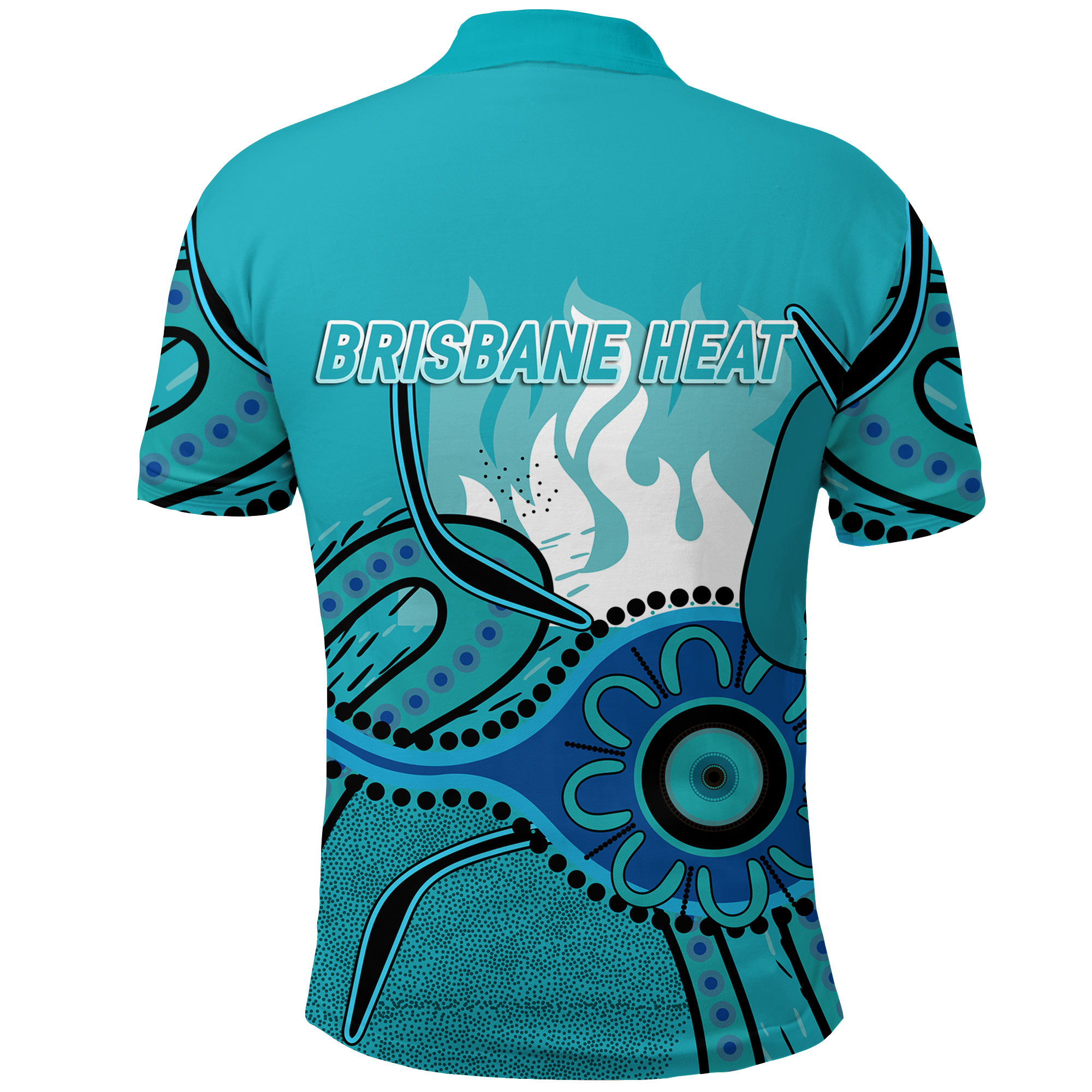 Brisbane Heat Aboriginal Cricket 2022 Polo Shirt - - Vibe Hoodie Shop