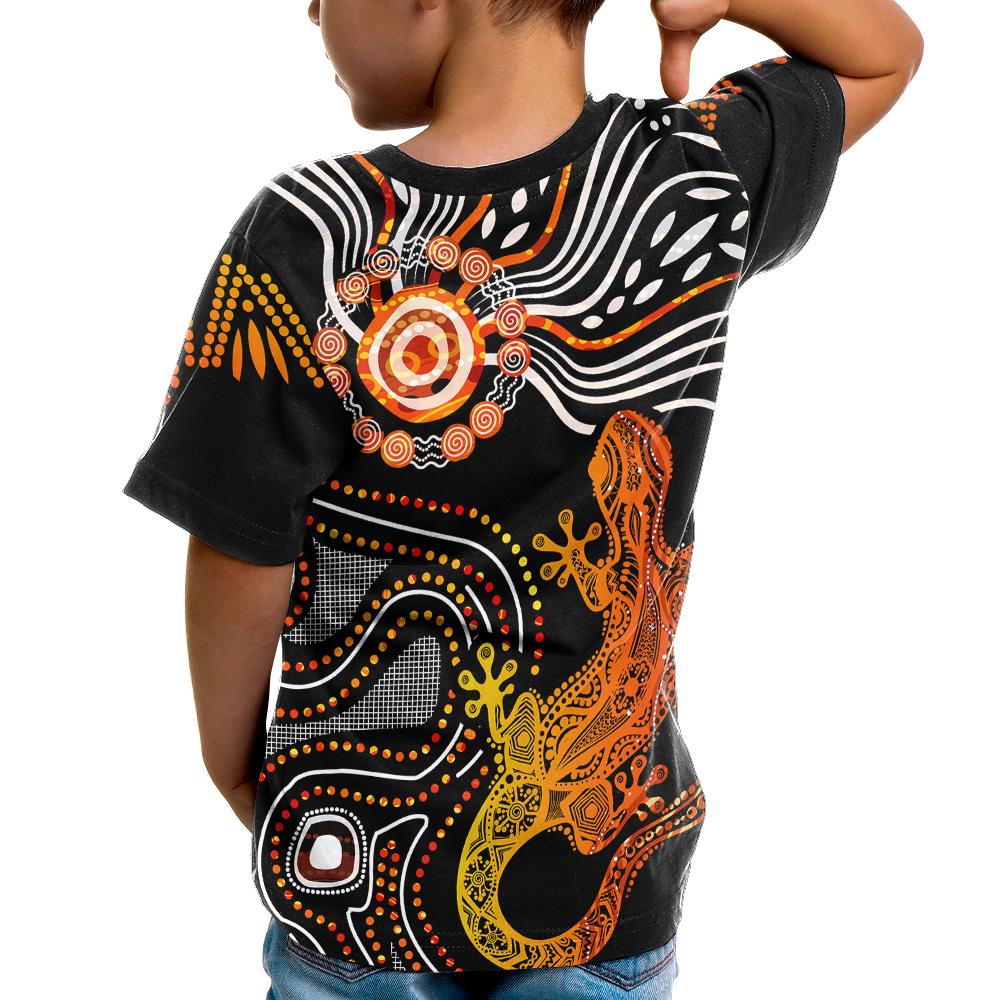 Aboriginal Kid T shirt - Lizard Sunshine - Vibe Hoodie Shop