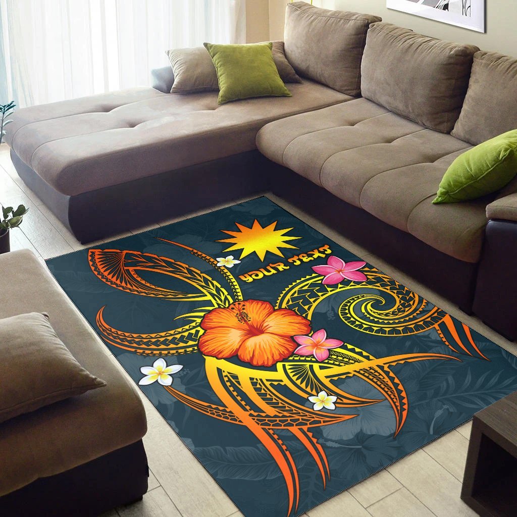 Nauru Polynesian Personalised Area Rug - Legend of Nauru (Blue) - Vibe Hoodie Shop