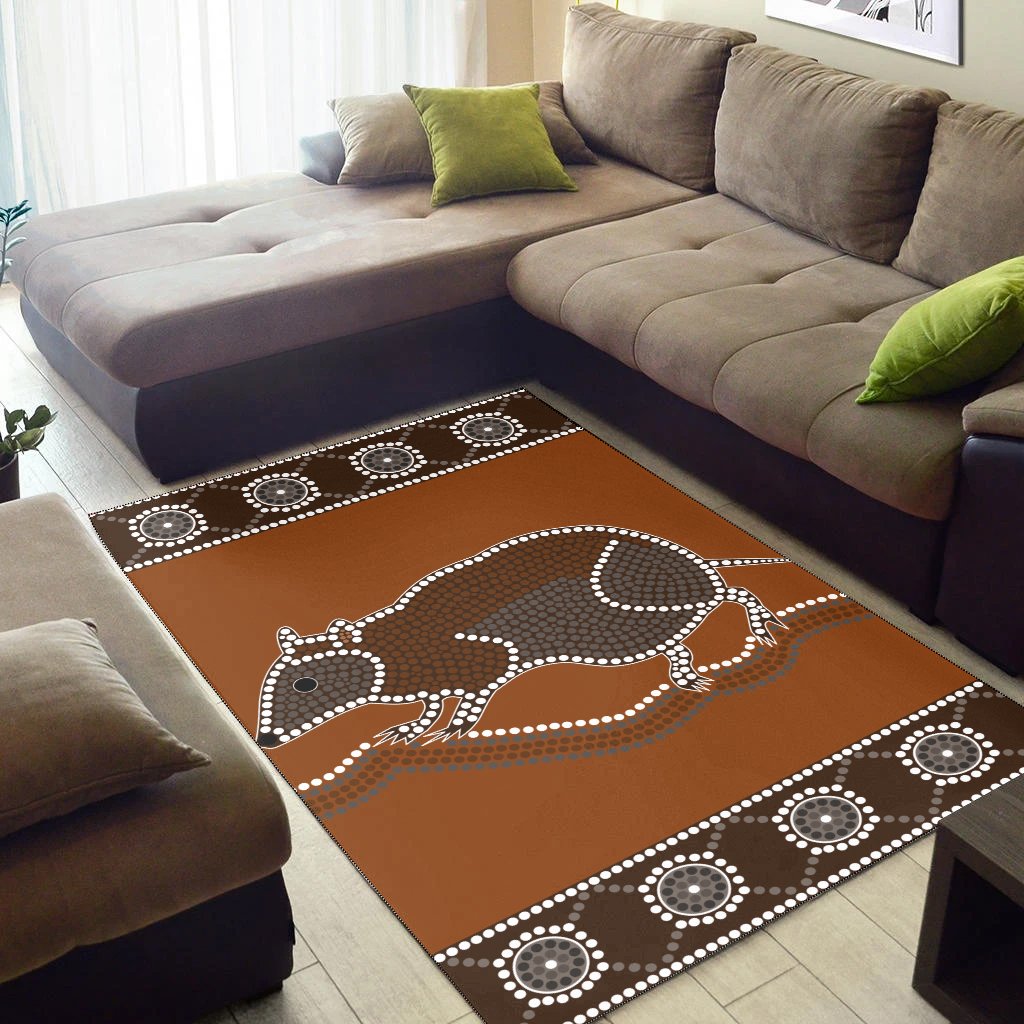 Aboriginal Area Rug - DREAMTIME RAT Aboriginal Style - Vibe Hoodie Shop