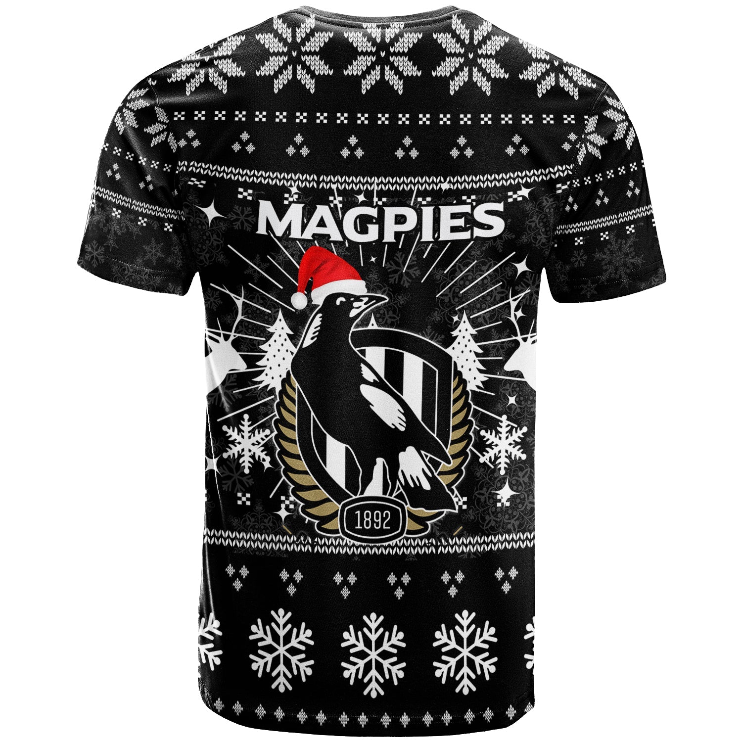 Collingwood Magpies T shirt - Christmas Ugly Style - - Vibe Hoodie Shop