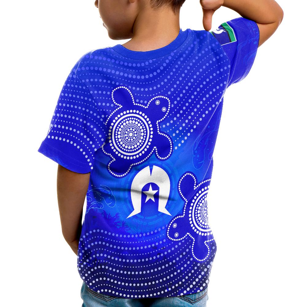 Custom Torres Strait Islanders T shirt Kids - Torres Symbol With Indigenous Turtle - Vibe Hoodie Shop