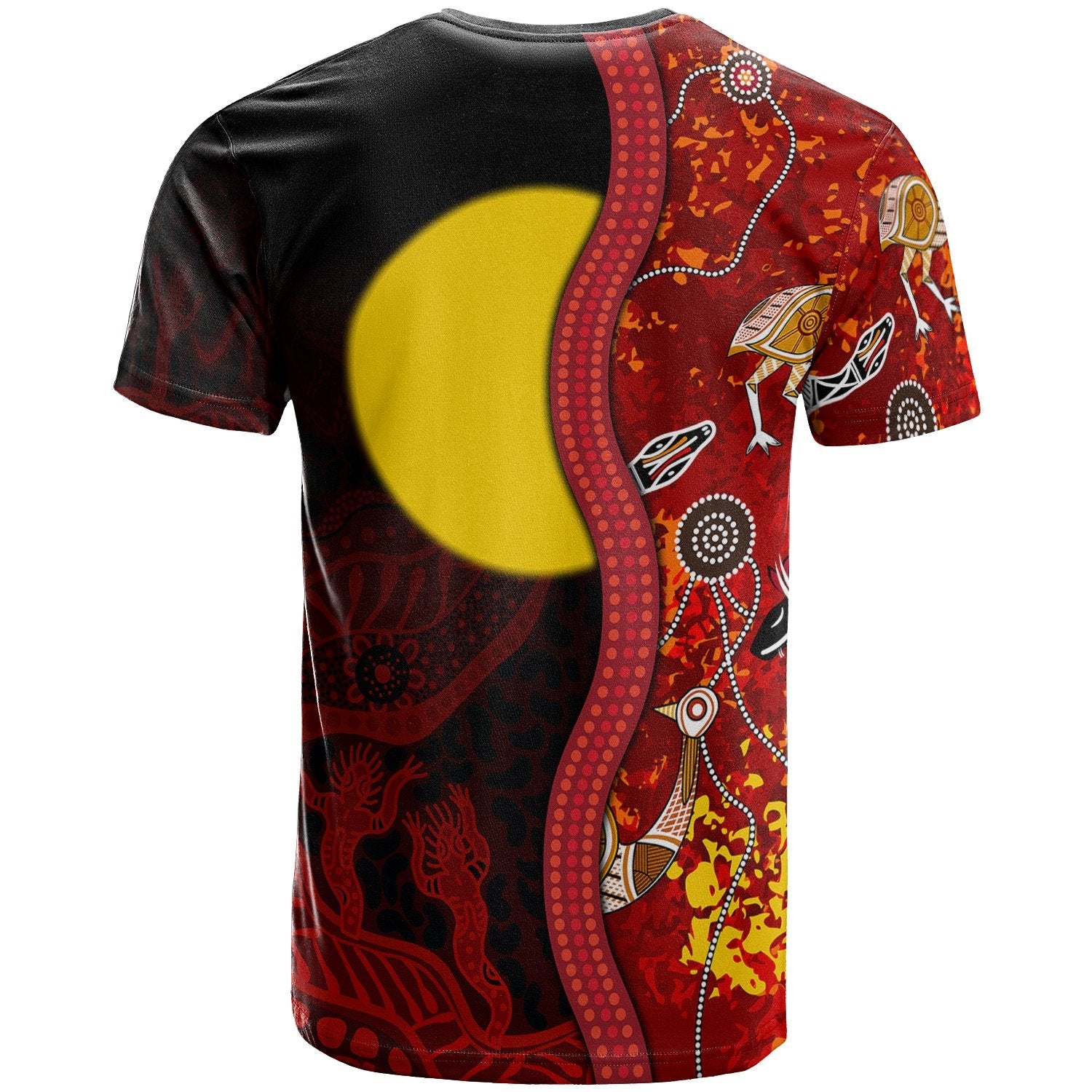 Aboriginal T shirt - Red Indigenous Flag - Vibe Hoodie Shop