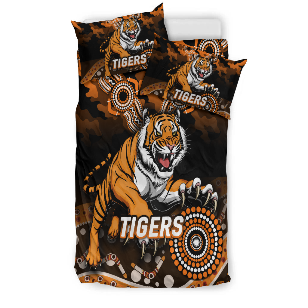 Tigers Rugby ANZAC Day Camouflage Indigenous Art Bedding Set - - Vibe Hoodie Shop