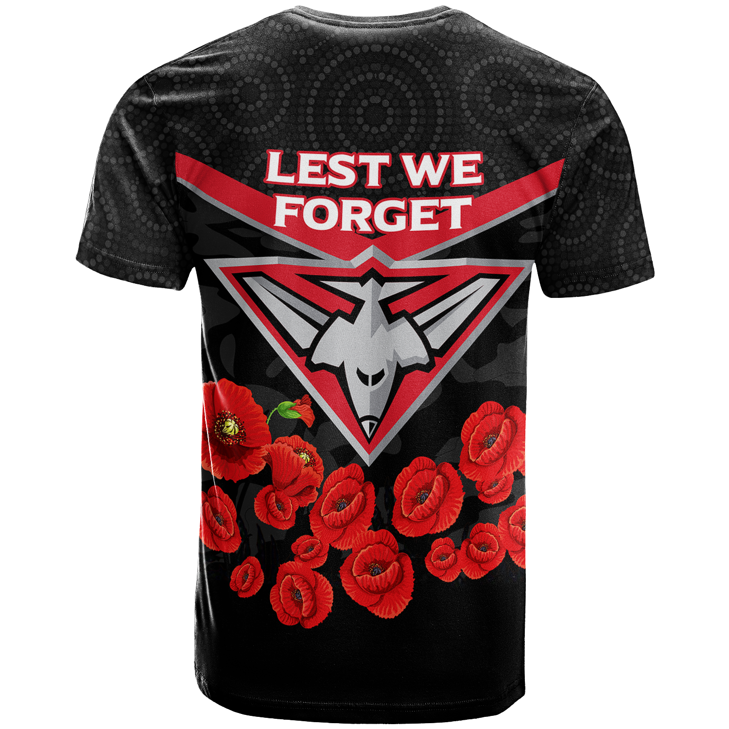Essendon Bombers ANZAC Day T shirt - Indigenous Art - - Vibe Hoodie Shop