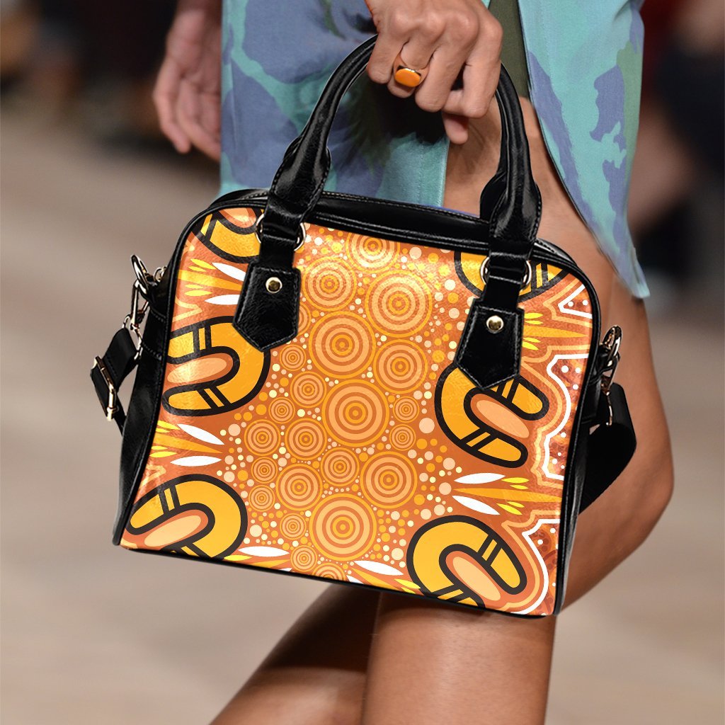 Aboriginal Shoulder Handbag - Indigenous Art Patterns Ver03 - Vibe Hoodie Shop