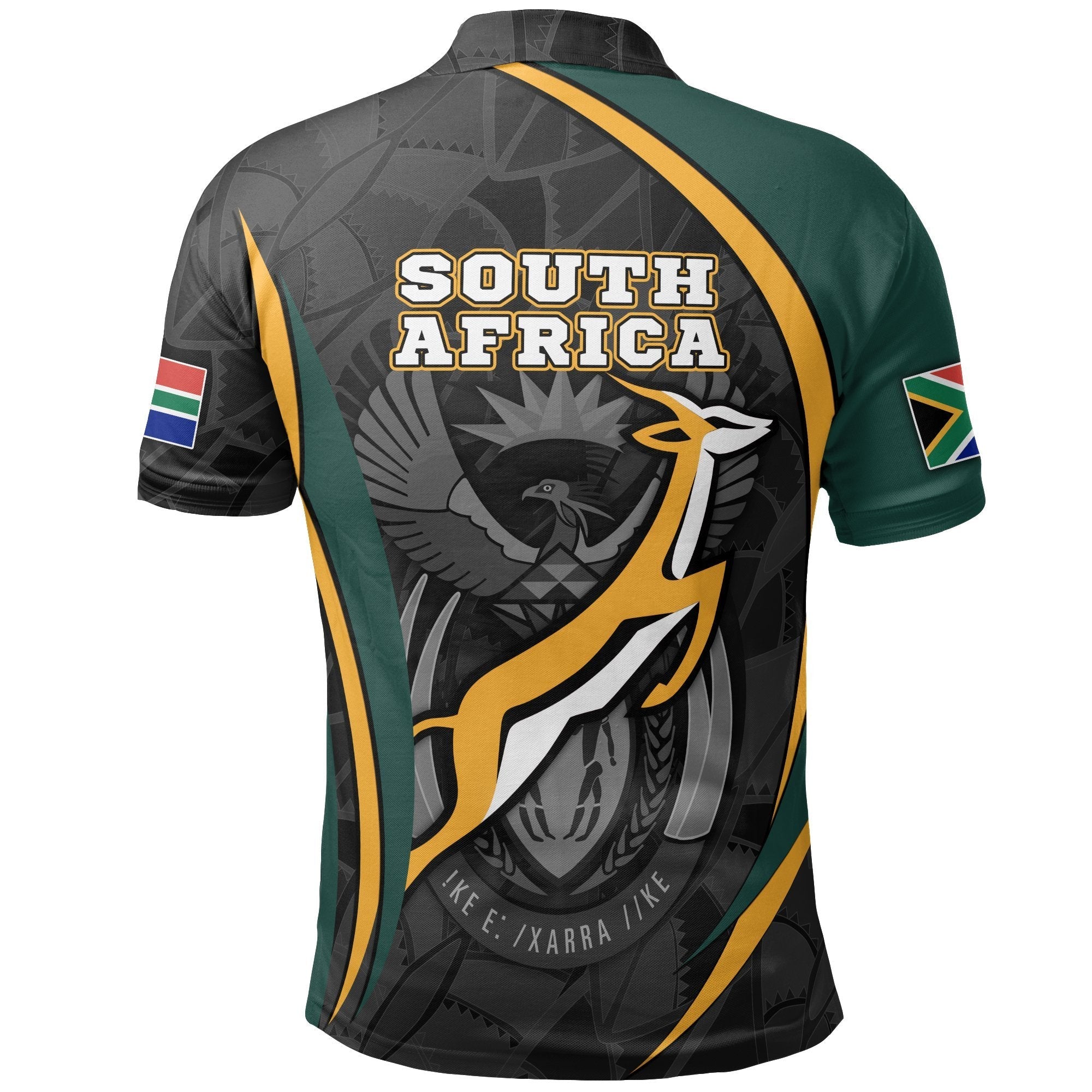 South Africa Polo T shirt - South African Spirit (Yellow) - Vibe Hoodie Shop