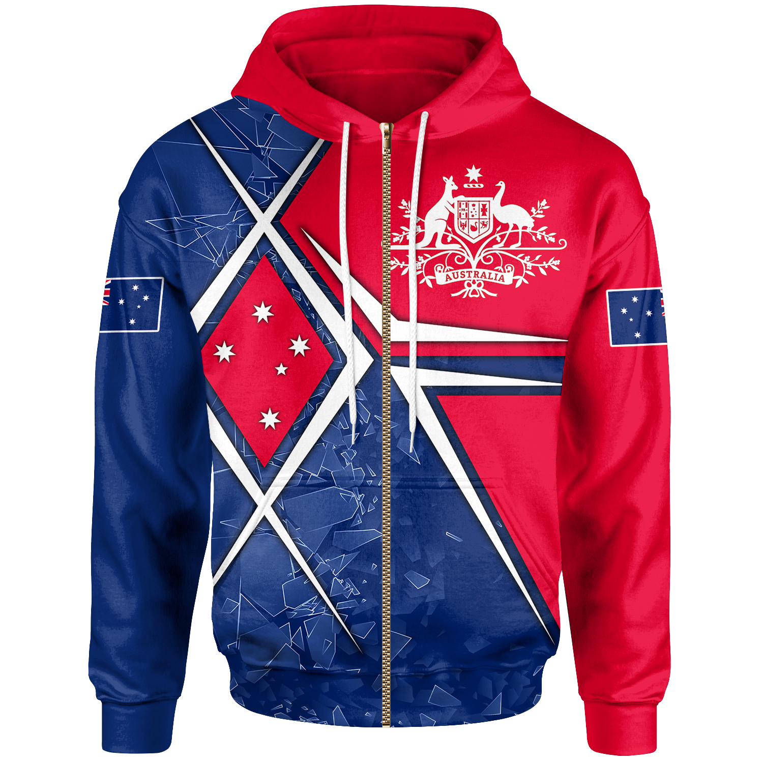 Kids Zip - Up Hoodie - Aussie Flag - Vibe Hoodie Shop