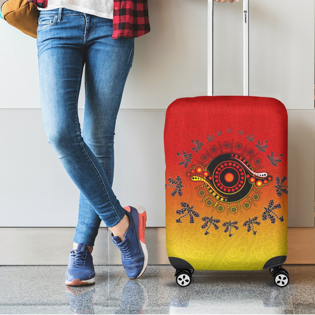 Aboriginal Luggage Cover - Circle Pattern - Vibe Hoodie Shop