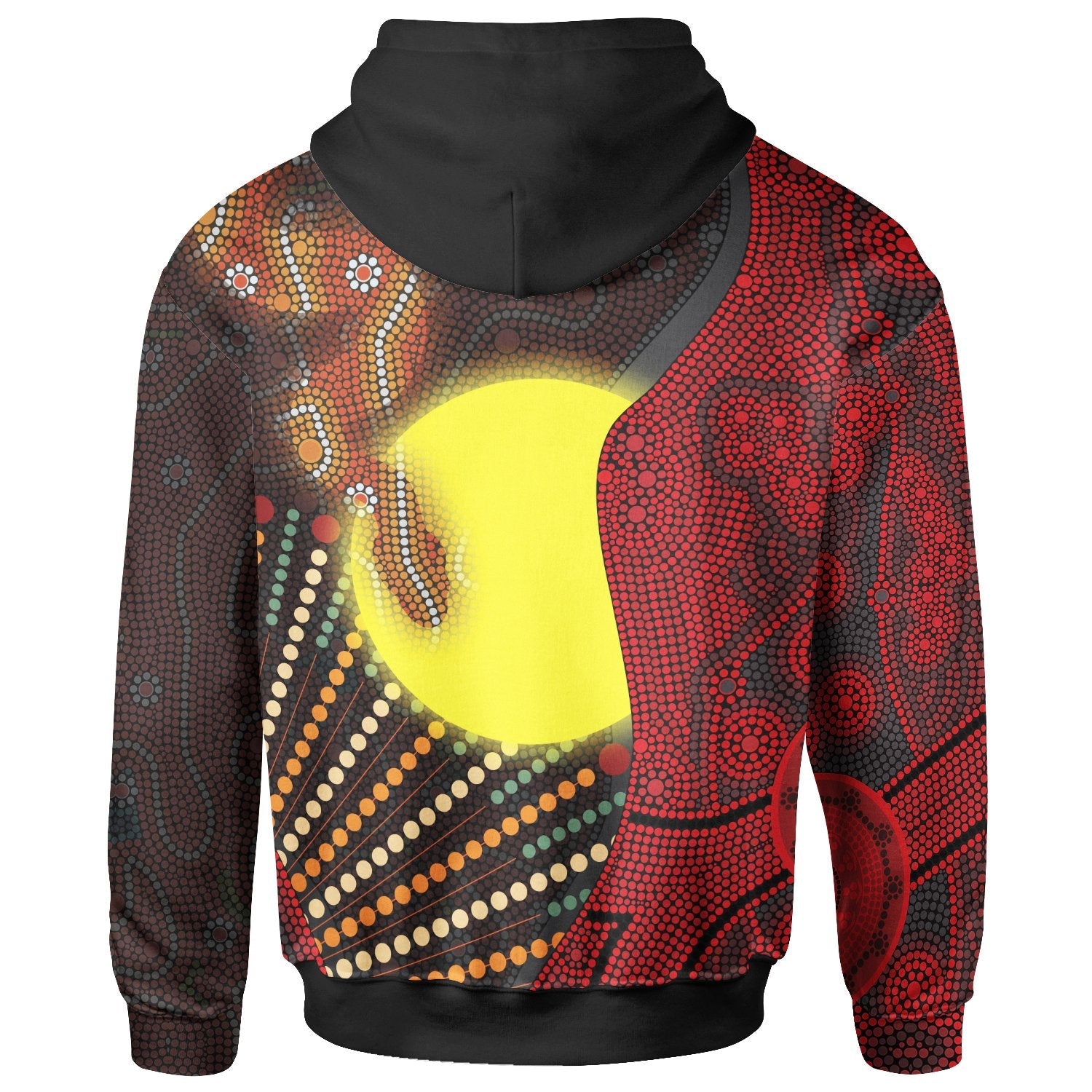 Aboriginal Hoodie - Indigenous Snake Sun Dot Painting - Vibe Hoodie Shop