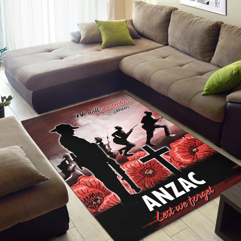 ANZAC Day Area Rug - We Will Remember Them Special Version - Vibe Hoodie Shop