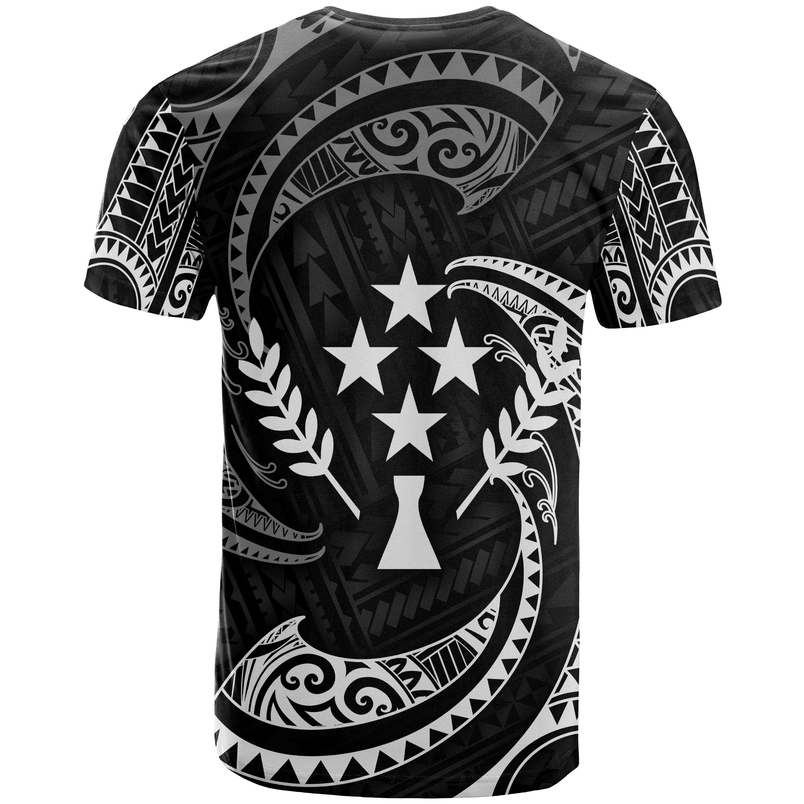 Kosrae Micronesia All Over T shirt - White Tribal Wave - Vibe Hoodie Shop