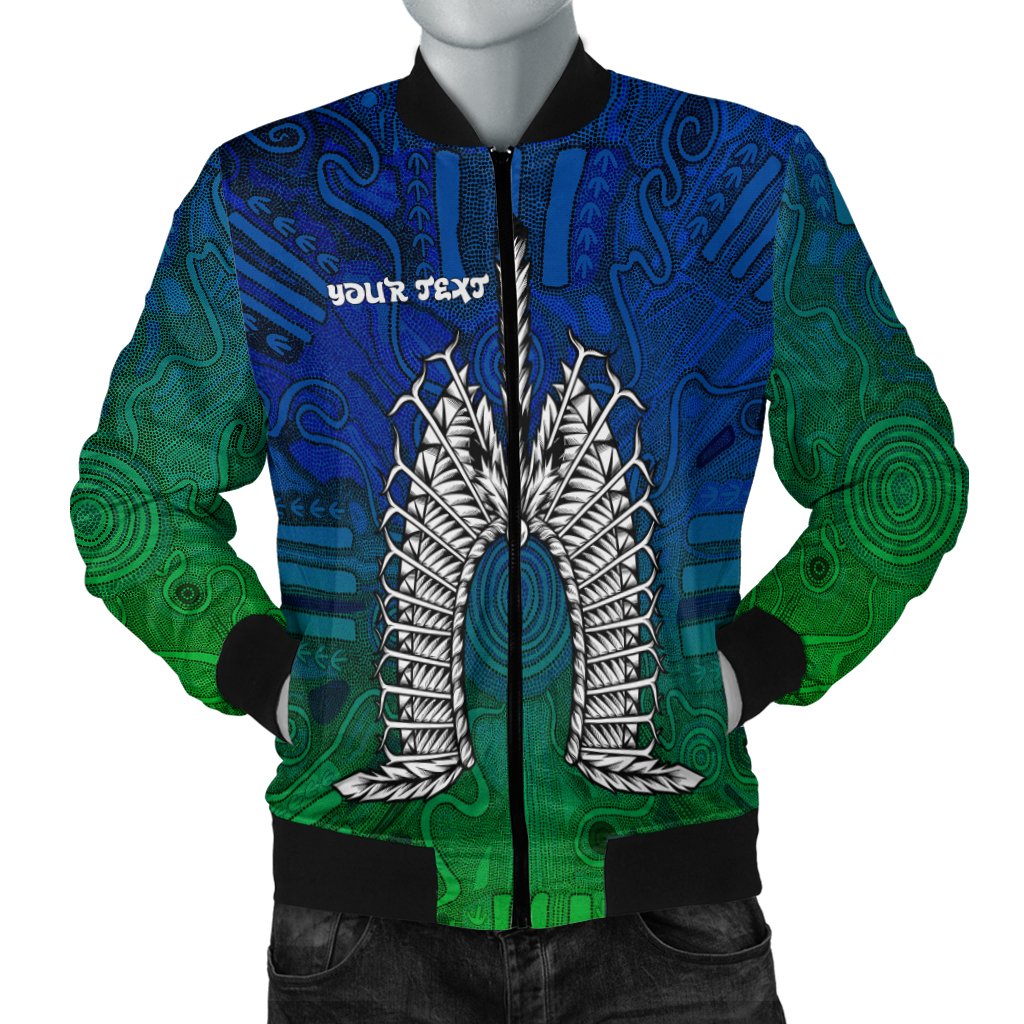 (Custom Text) Torres Strait Islanders Women's Bomber Jacket - Dhari Mask - Vibe Hoodie Shop