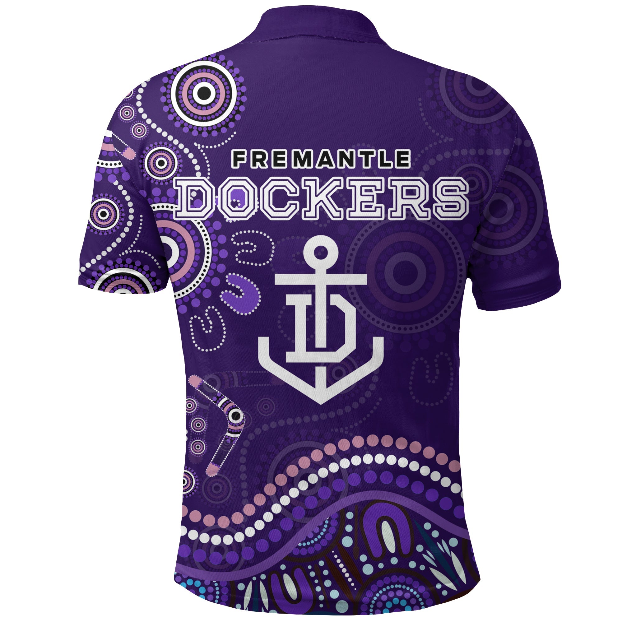 Fremantle Football Club Polo Shirt - Aboriginal Dot Painting - - Vibe Hoodie Shop