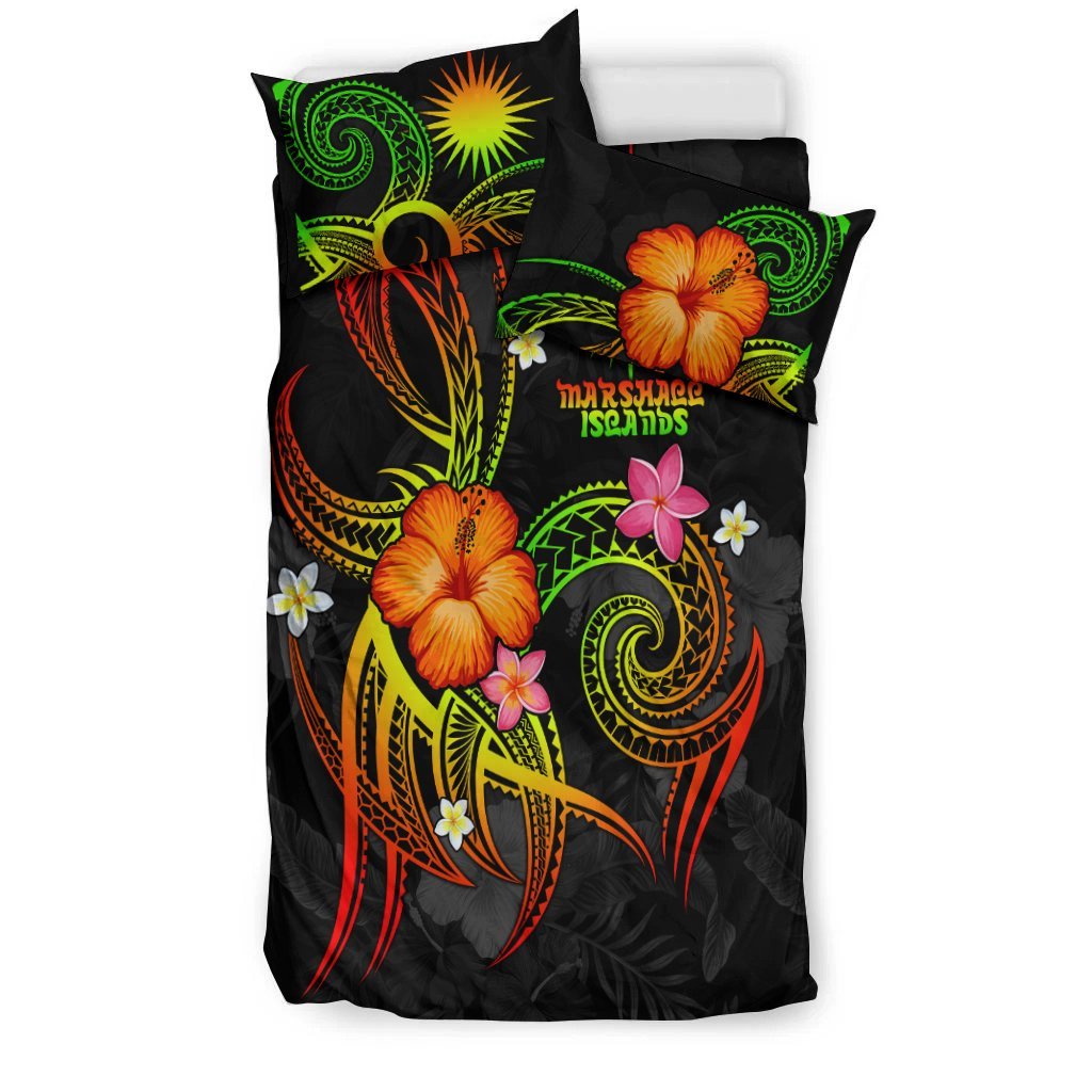 Marshall Islands Polynesian Bedding Set - Legend of Marshall Islands (Reggae) - Vibe Hoodie Shop
