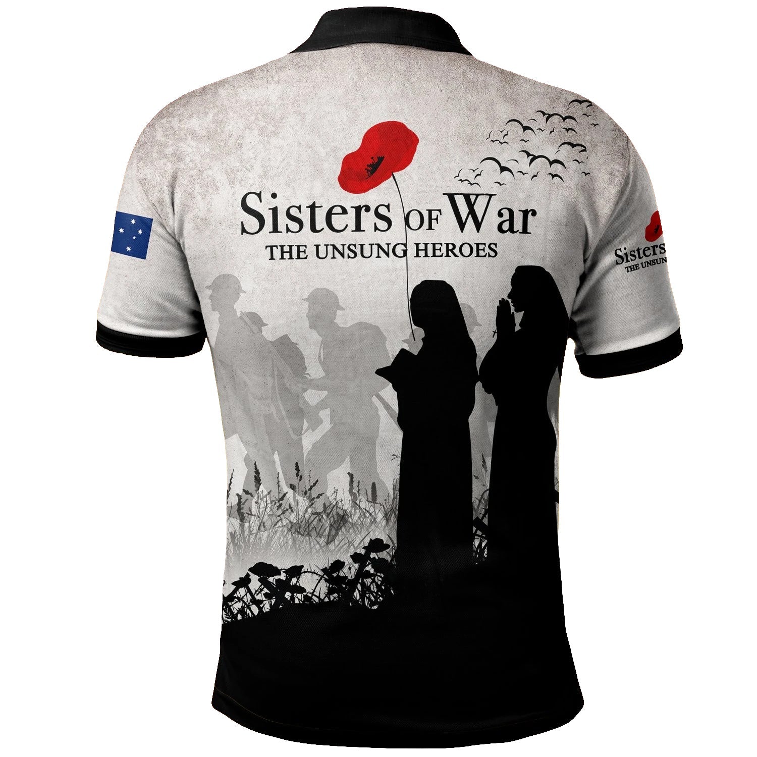 ANZAC Day Polo Shirt - Sisters Of War - Vibe Hoodie Shop