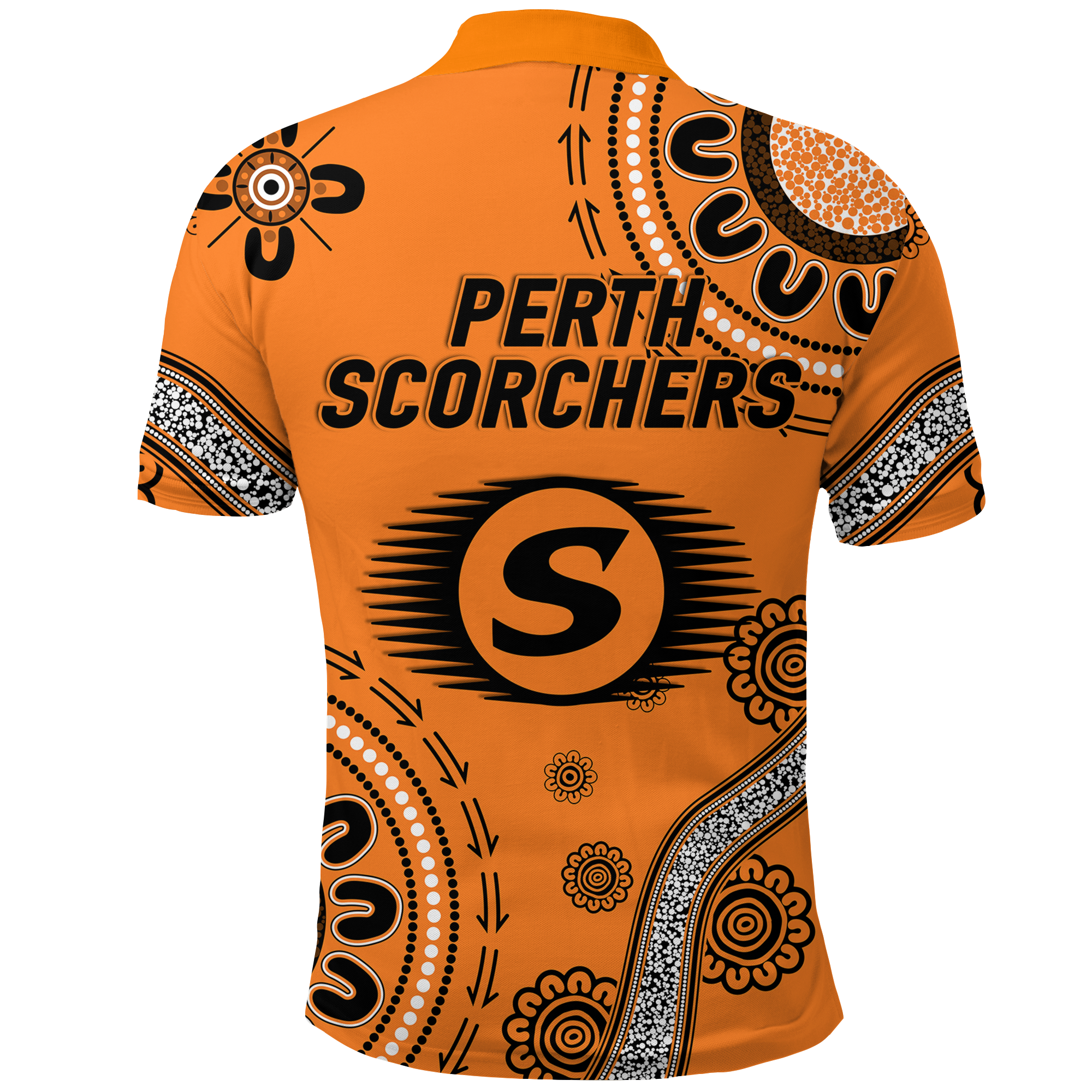 Perth Scorchers Aboriginal Art Cricket 2022 Polo Shirt - - Vibe Hoodie Shop