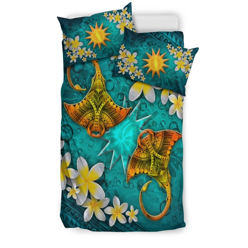 Nauru Micronesia Bedding Set - Manta Ray Ocean - Vibe Hoodie Shop