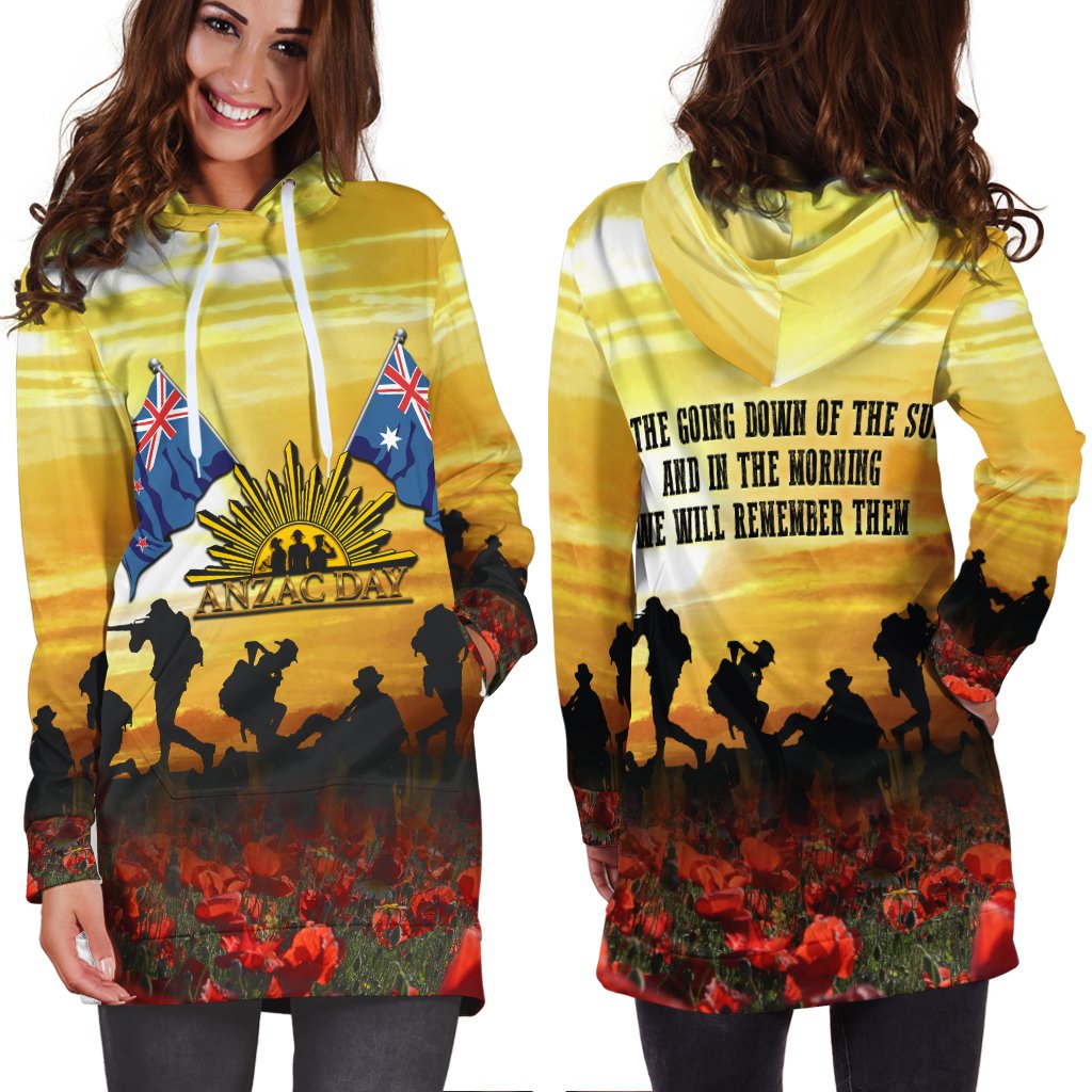 ANZAC Hoodie Dress - Australian and New Zealand Army Corps - Vibe Hoodie Shop