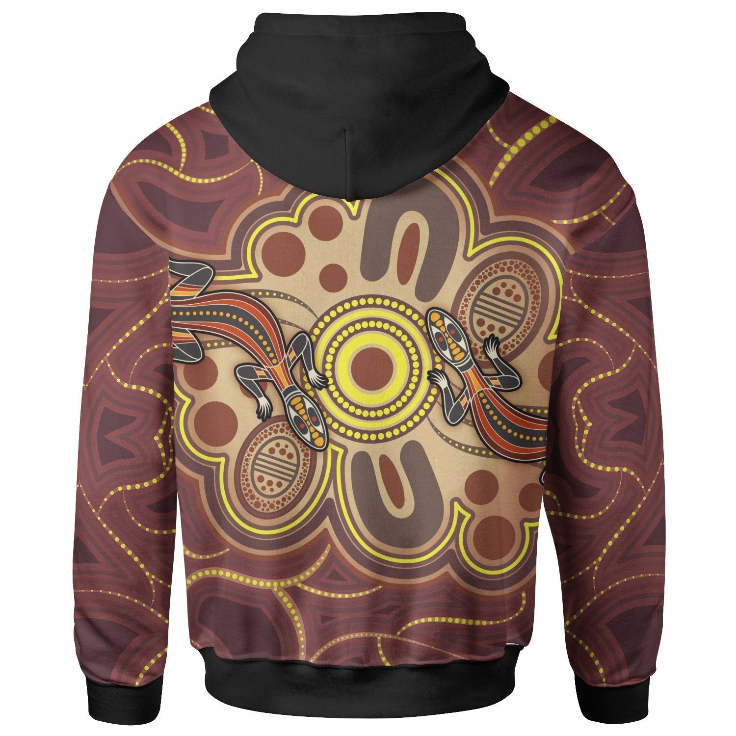 Aboriginal Hoodie, Indigenous Lizard Dot Painting Art - Vibe Hoodie Shop