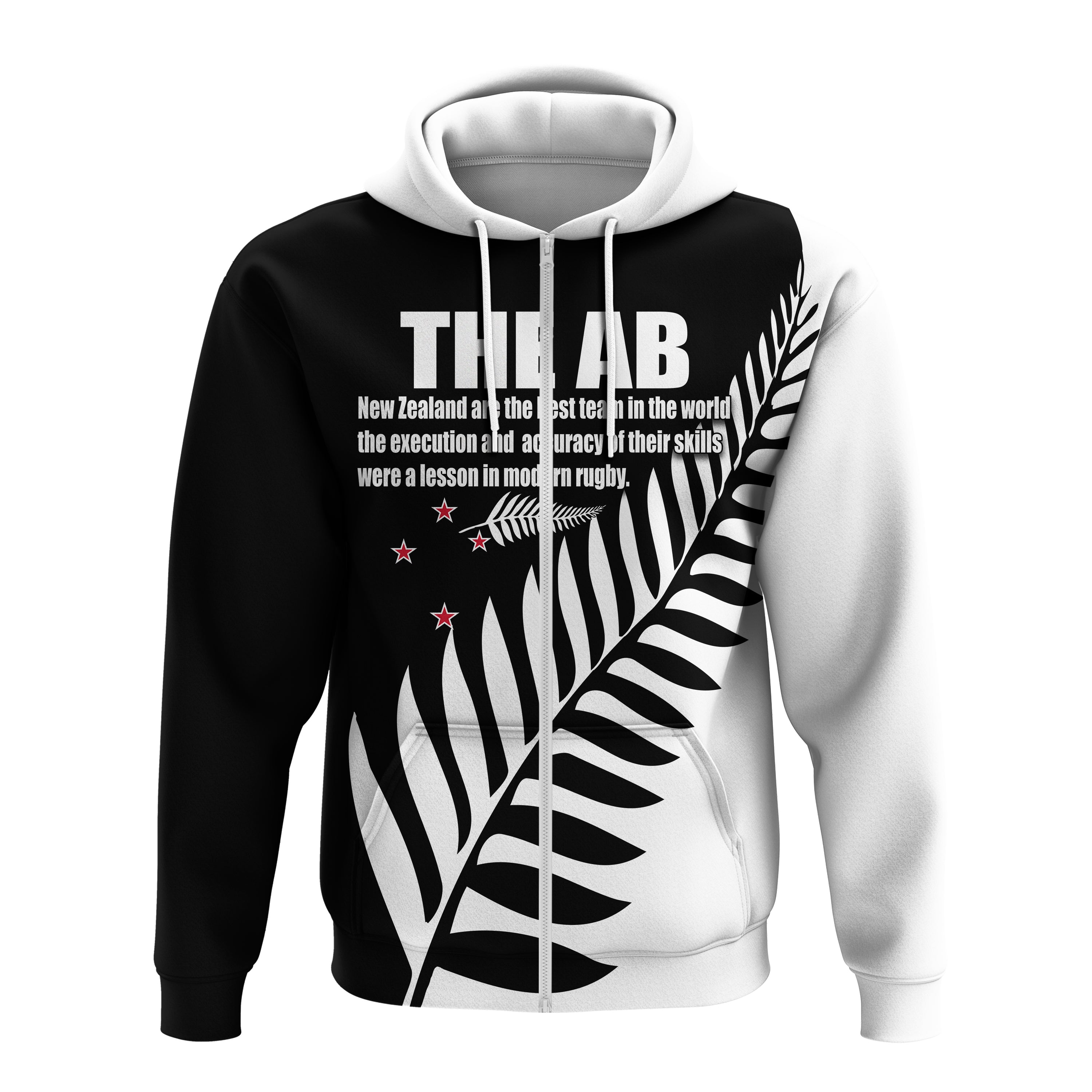 New Zealand Rugby Zip Hoodie The AB - The Best Team - LT20 - Vibe Hoodie Shop