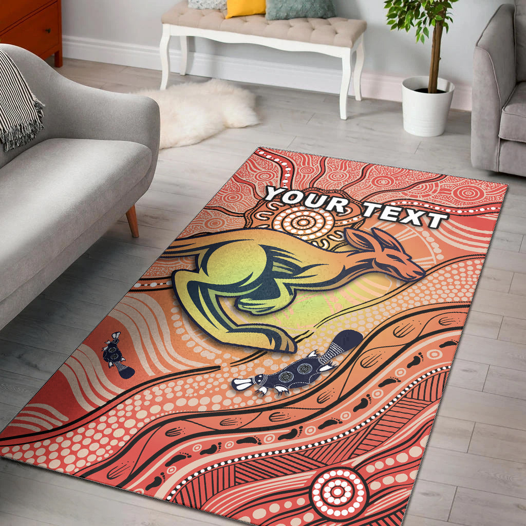 (Custom Personalised) Kangaroos Indigenous Area Rug Beautiful Life - Vibe Hoodie Shop