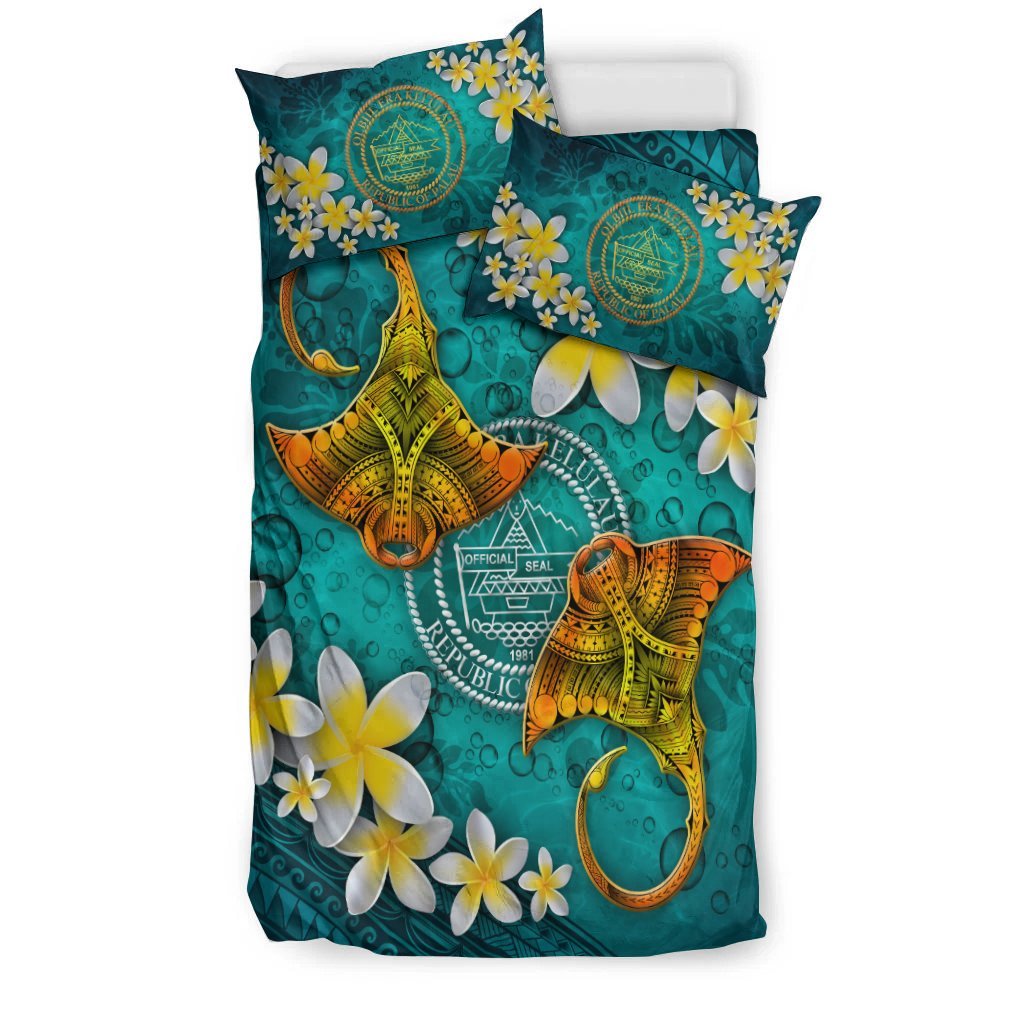 Palau Polynesian Bedding Set - Manta Ray Ocean - Vibe Hoodie Shop