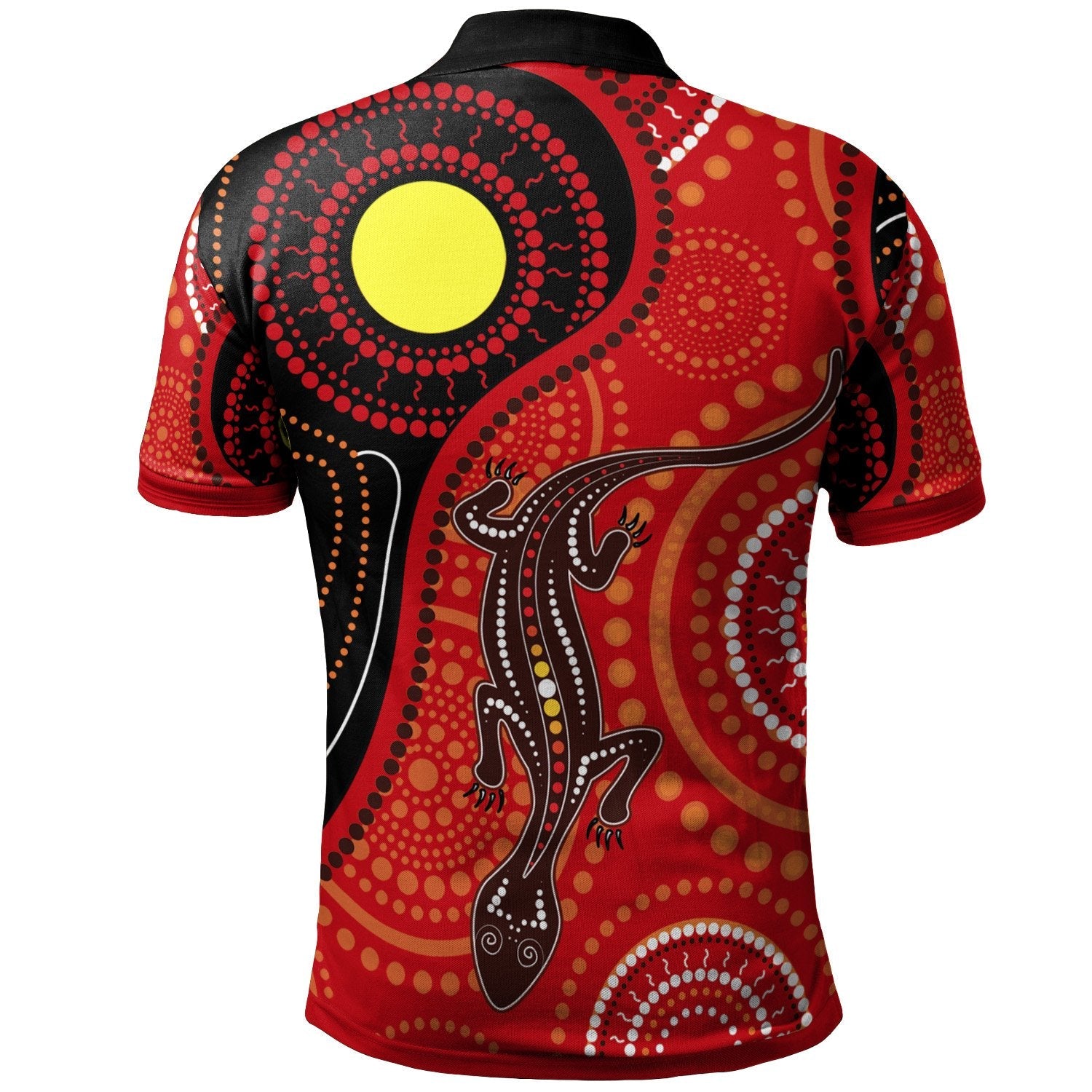 Aboriginal Polo Shirt - Australia Lizard Dot Painting Art - Unisex - Vibe Hoodie Shop