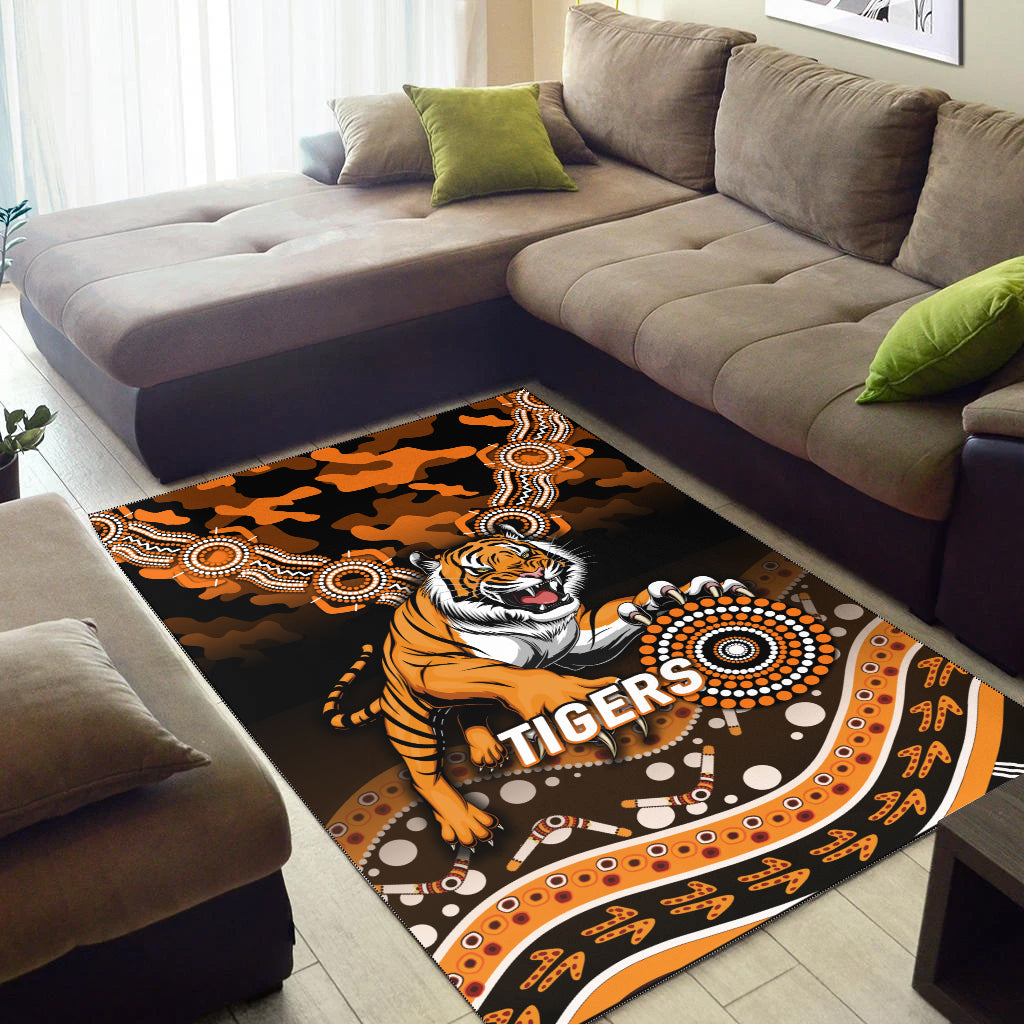 Tigers Rugby ANZAC Day Camouflage Indigenous Art Area Rug - - Vibe Hoodie Shop