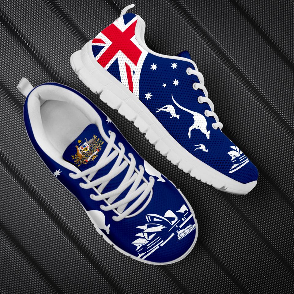 Sneakers - Australian Coat Of Arms Shoes Kangaroo Sydney Opera - Unisex - Vibe Hoodie Shop