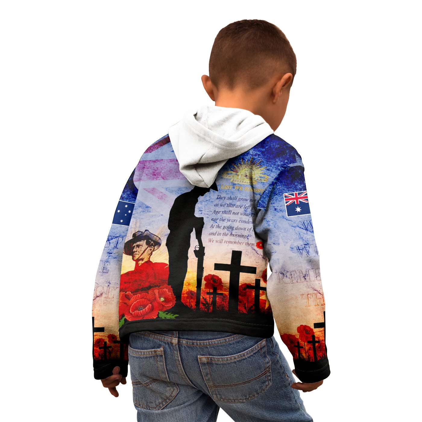 Custom ANZAC Kid Hoodie - ANZAC 2020 Lest We Forget The Australian Army - Vibe Hoodie Shop