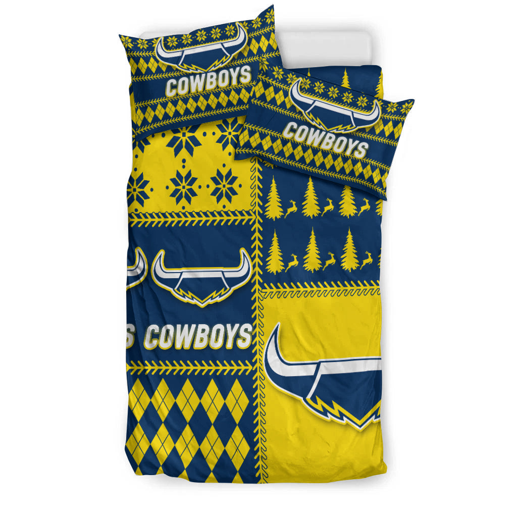 Cowboys Rugby Christmas 2022 Style Bedding Set - - Vibe Hoodie Shop