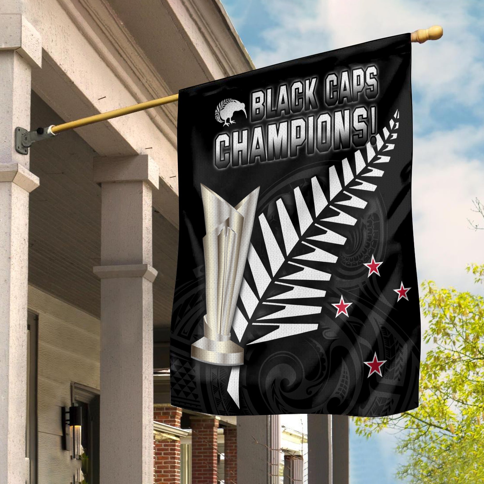 New Zealand Cricket Flag Go Black Cap Champions Mix Maori Kiwis Ver.02 - Vibe Hoodie Shop