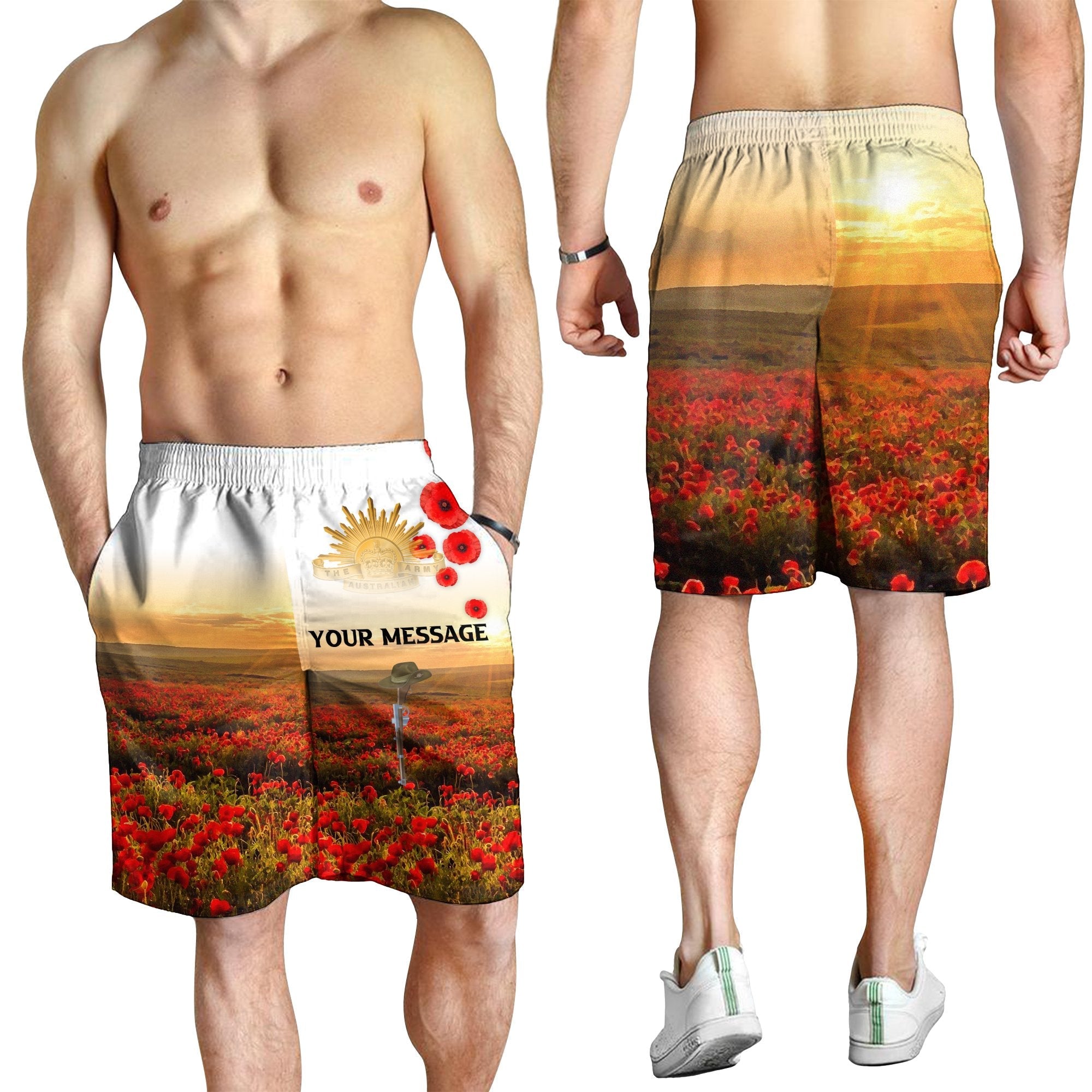 Custom ANZAC Day 2021 Men's Shorts - We Will Remember Them - Vibe Hoodie Shop