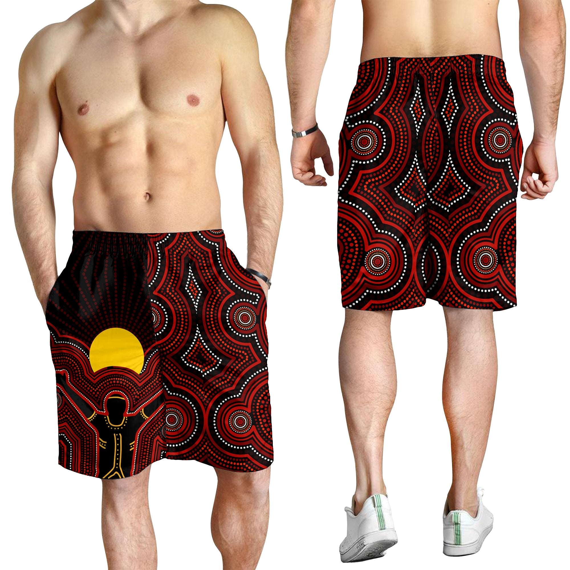 Aboriginal Men Shorts - The Sun Always Shines - Vibe Hoodie Shop