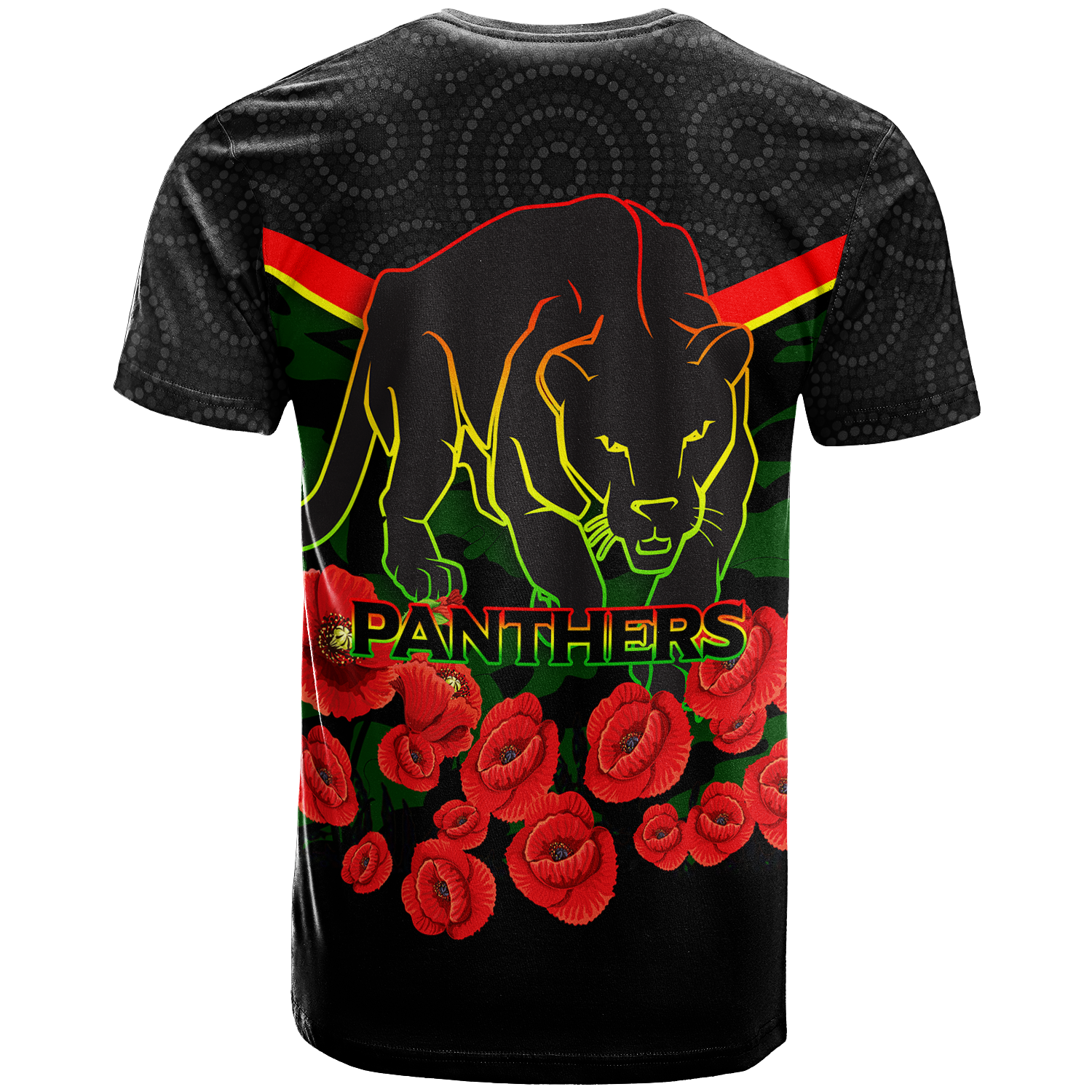 Panthers ANZAC Day T shirt - Indigenous Art - - Vibe Hoodie Shop
