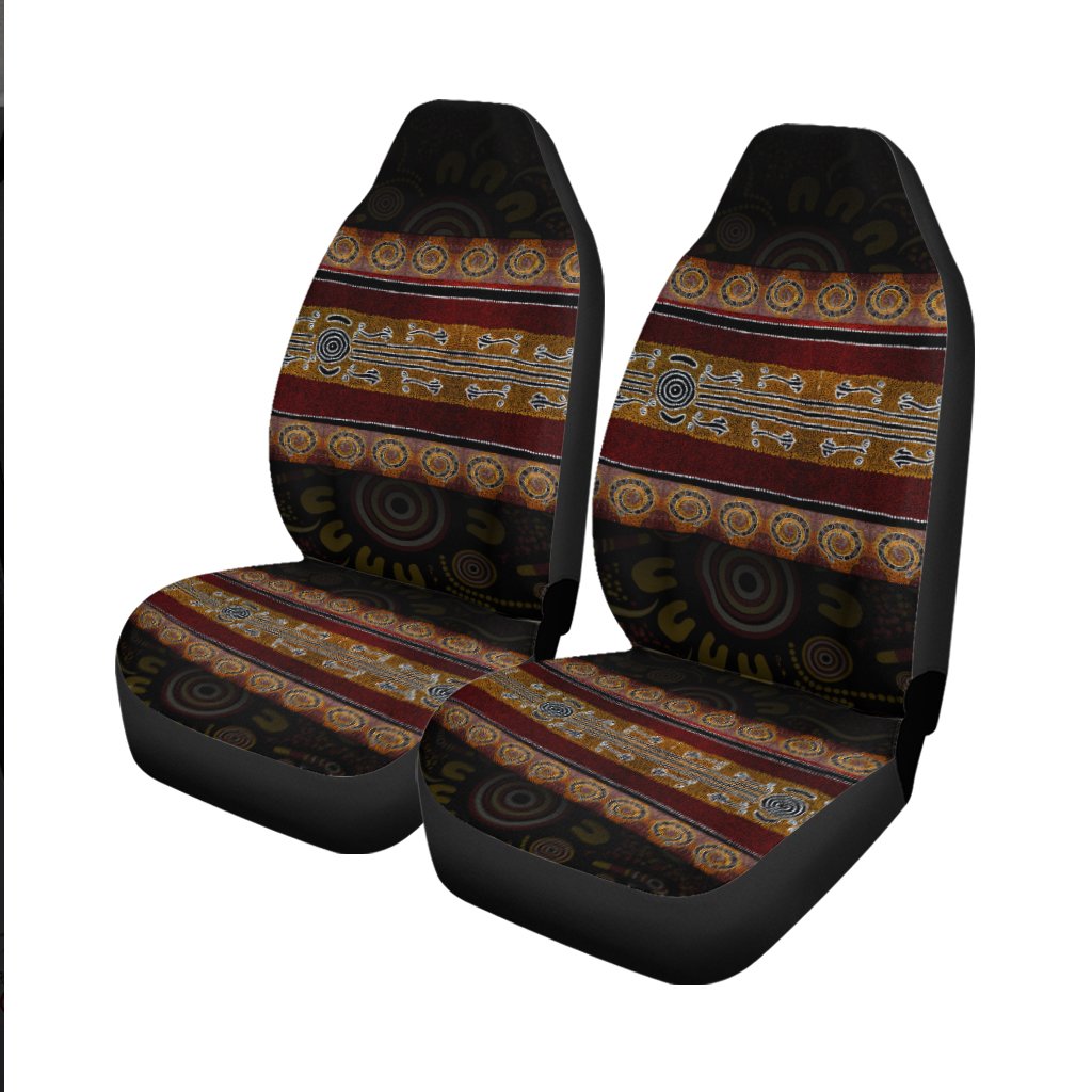 Car Seat Cover - Aboriginal Dot Panting Art Horizontal Lines - Vibe Hoodie Shop