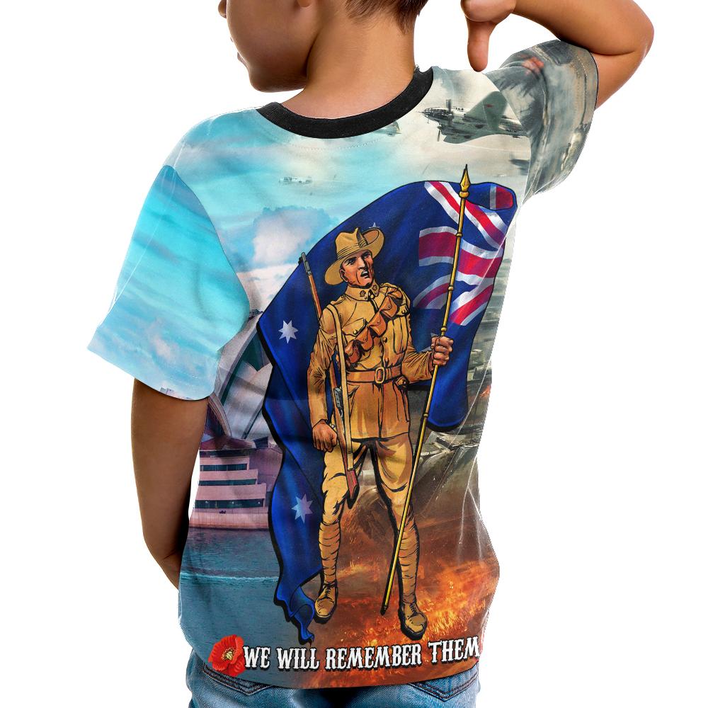 ANZAC Kid T shirts - Australian Soldier - Vibe Hoodie Shop